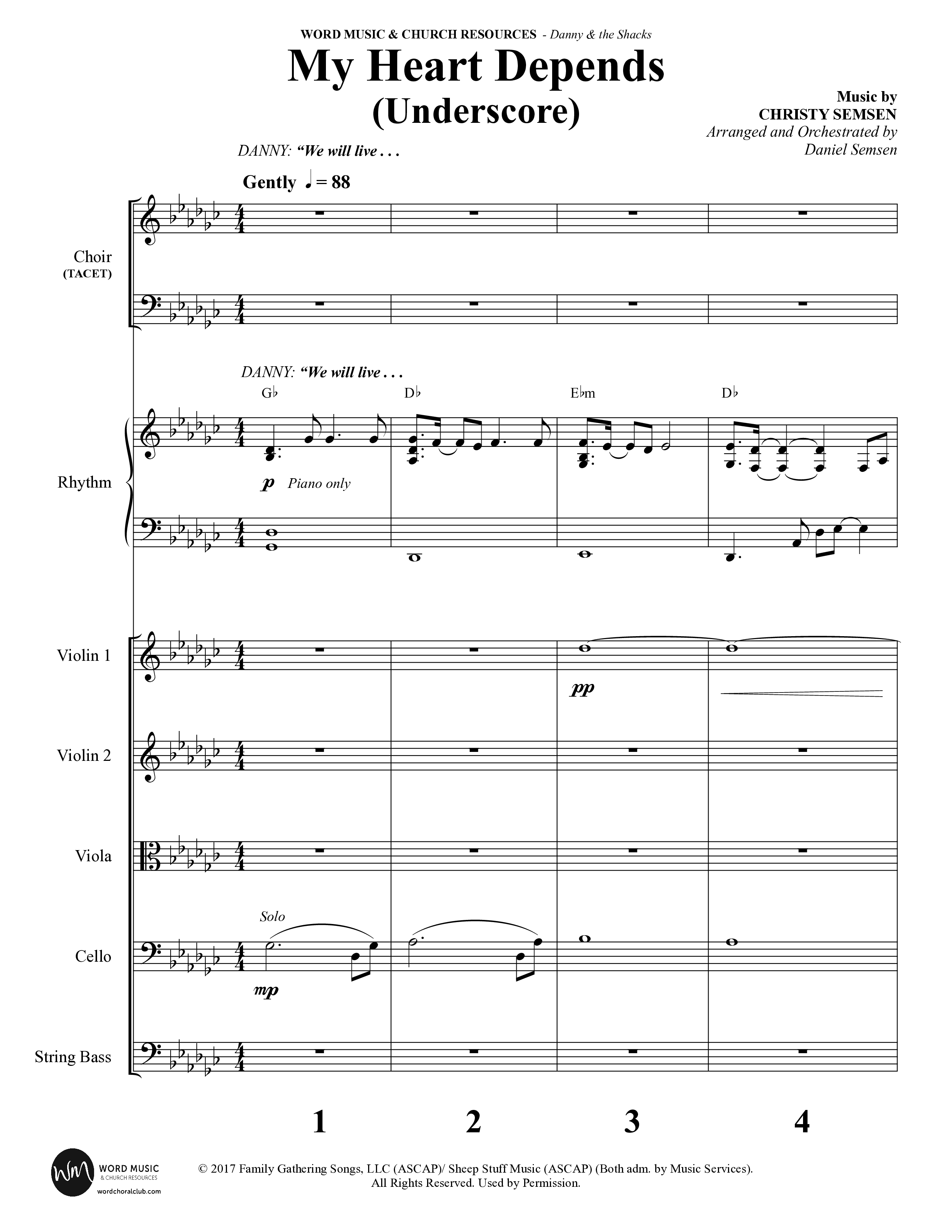 Danny & The Shacks (12 Song Choral Collection) Song 3 (Orchestration) (WordKidz / Arr. Daniel Semsen)