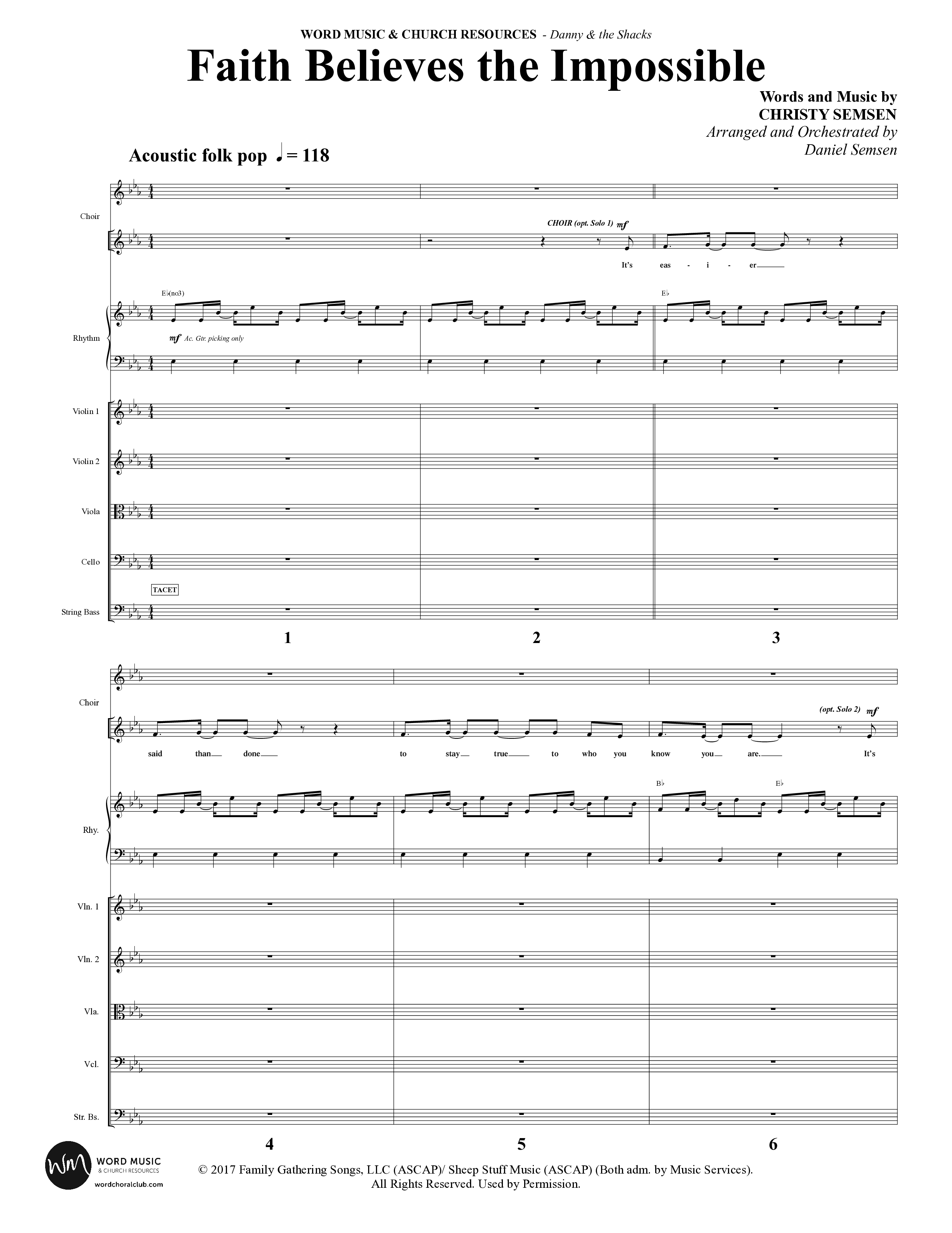 Danny & The Shacks (12 Song Choral Collection) Song 4 (Orchestration) (WordKidz / Arr. Daniel Semsen)