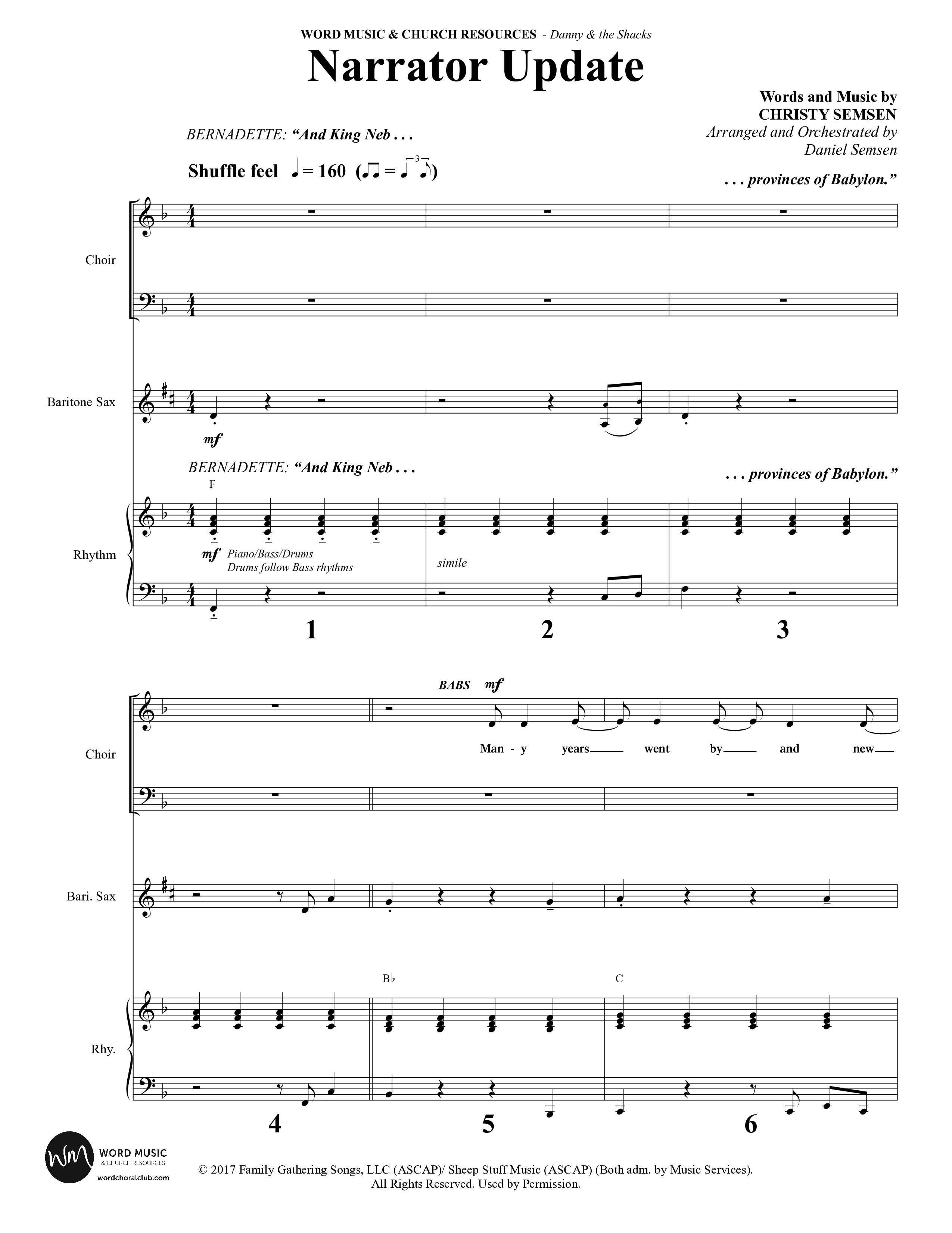 Danny & The Shacks (12 Song Choral Collection) Song 6 (Orchestration) (WordKidz / Arr. Daniel Semsen)