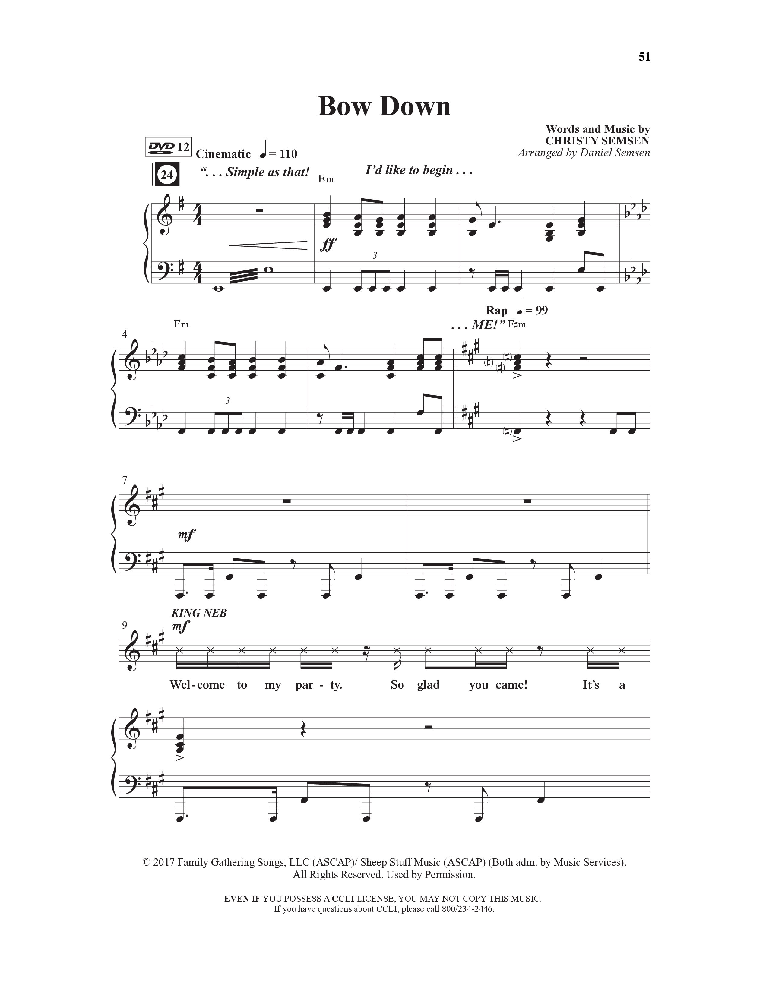 Danny & The Shacks (12 Song Choral Collection) Song 6 (Piano SATB) (WordKidz / Arr. Daniel Semsen)
