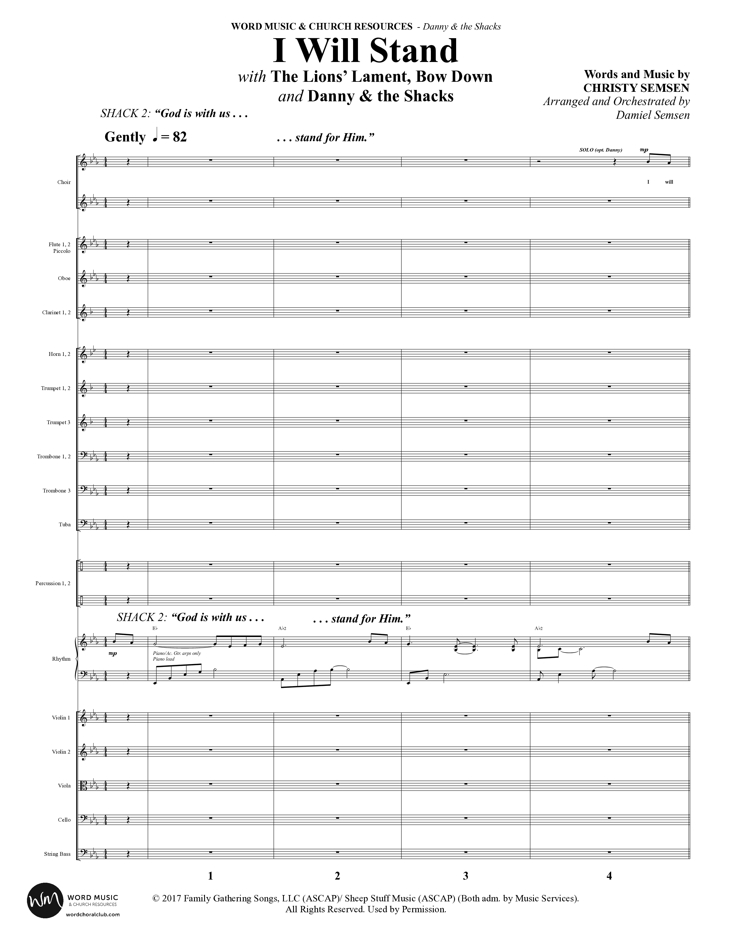 Danny & The Shacks (12 Song Choral Collection) Song 7 (Orchestration) (WordKidz / Arr. Daniel Semsen)