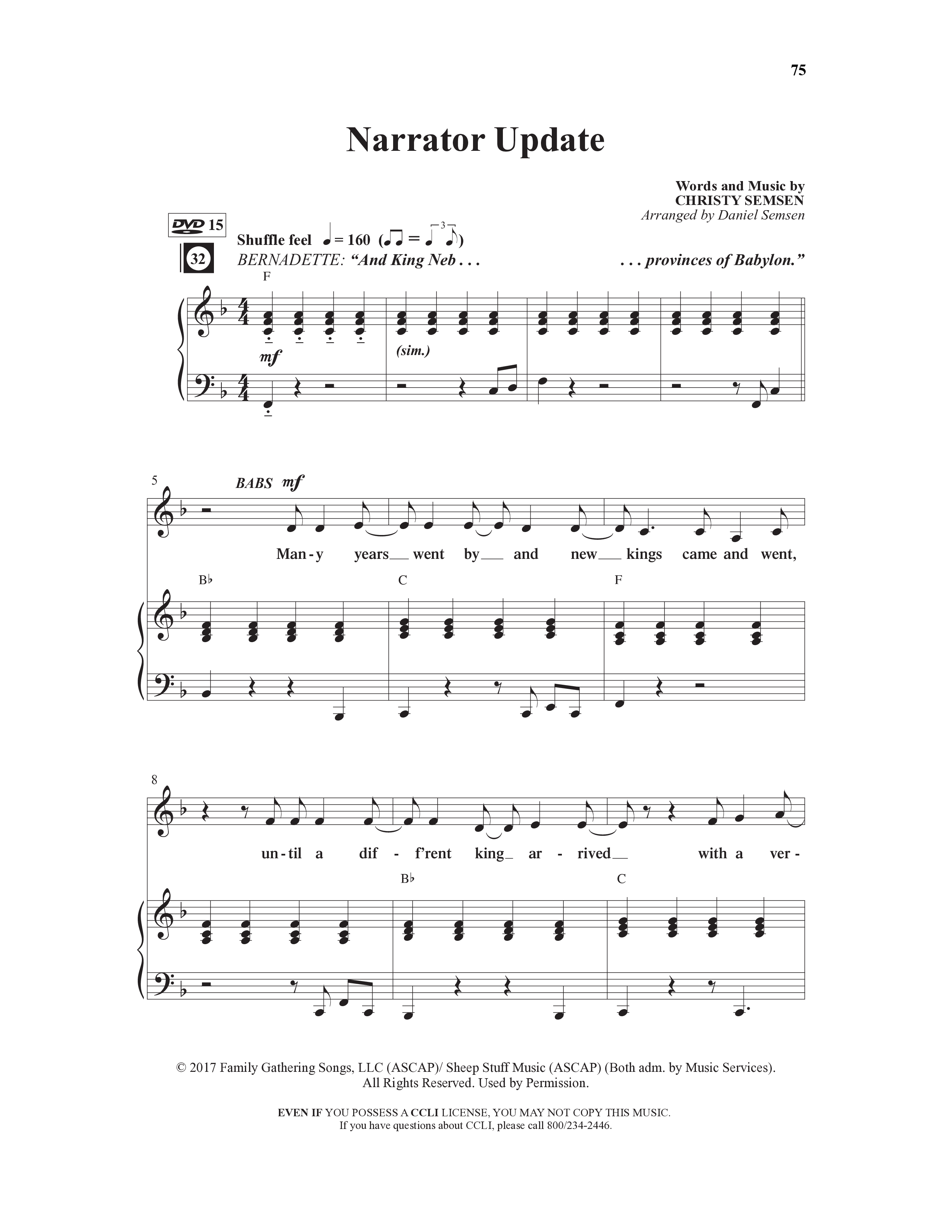 Danny & The Shacks (12 Song Choral Collection) Song 8 (Piano SATB) (WordKidz / Arr. Daniel Semsen)