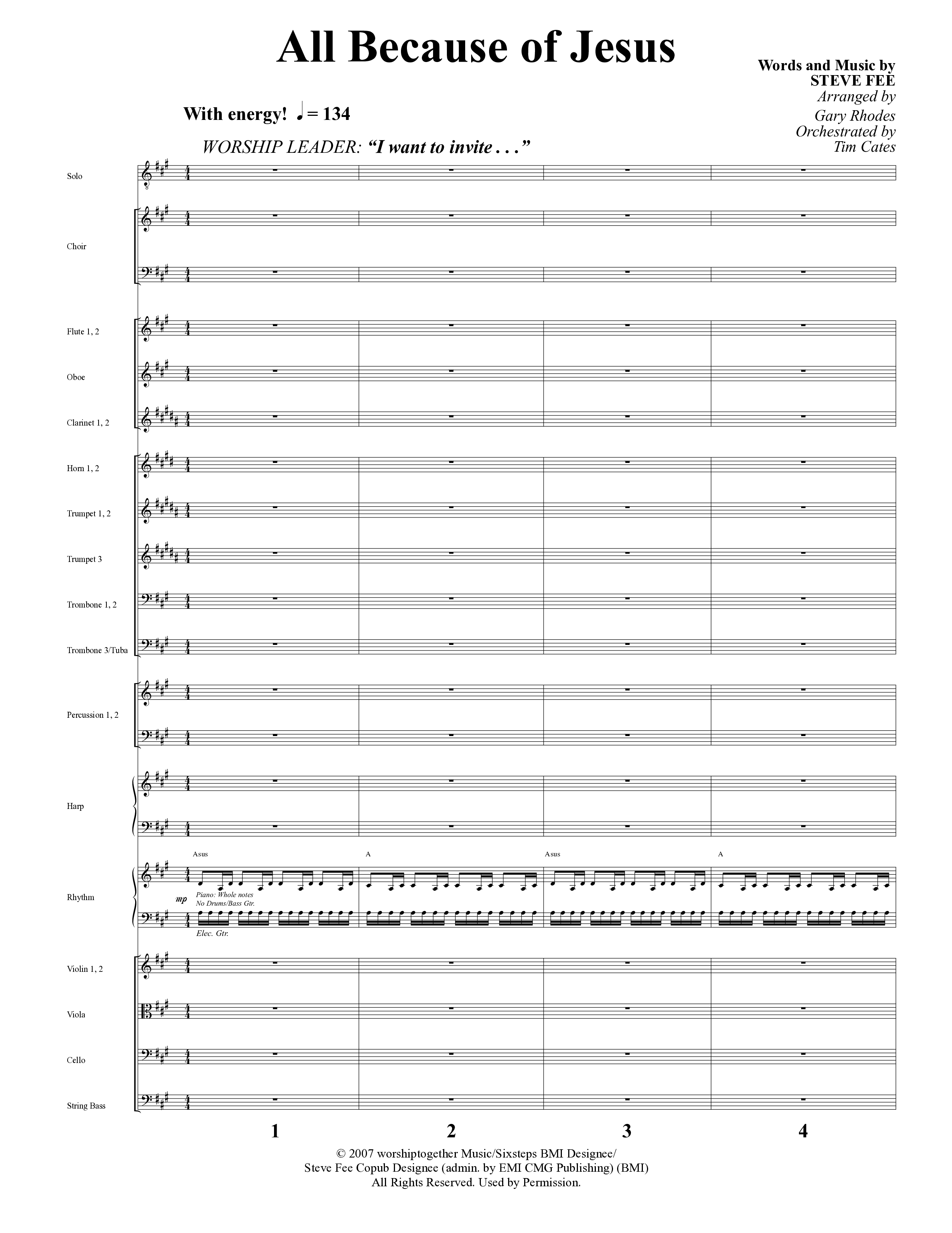 East To West (10 Song Choral Collection) Orchestrations (SATB) (Word Music Choral / Arr. Gary Rhodes / Orch. Tim Cates)