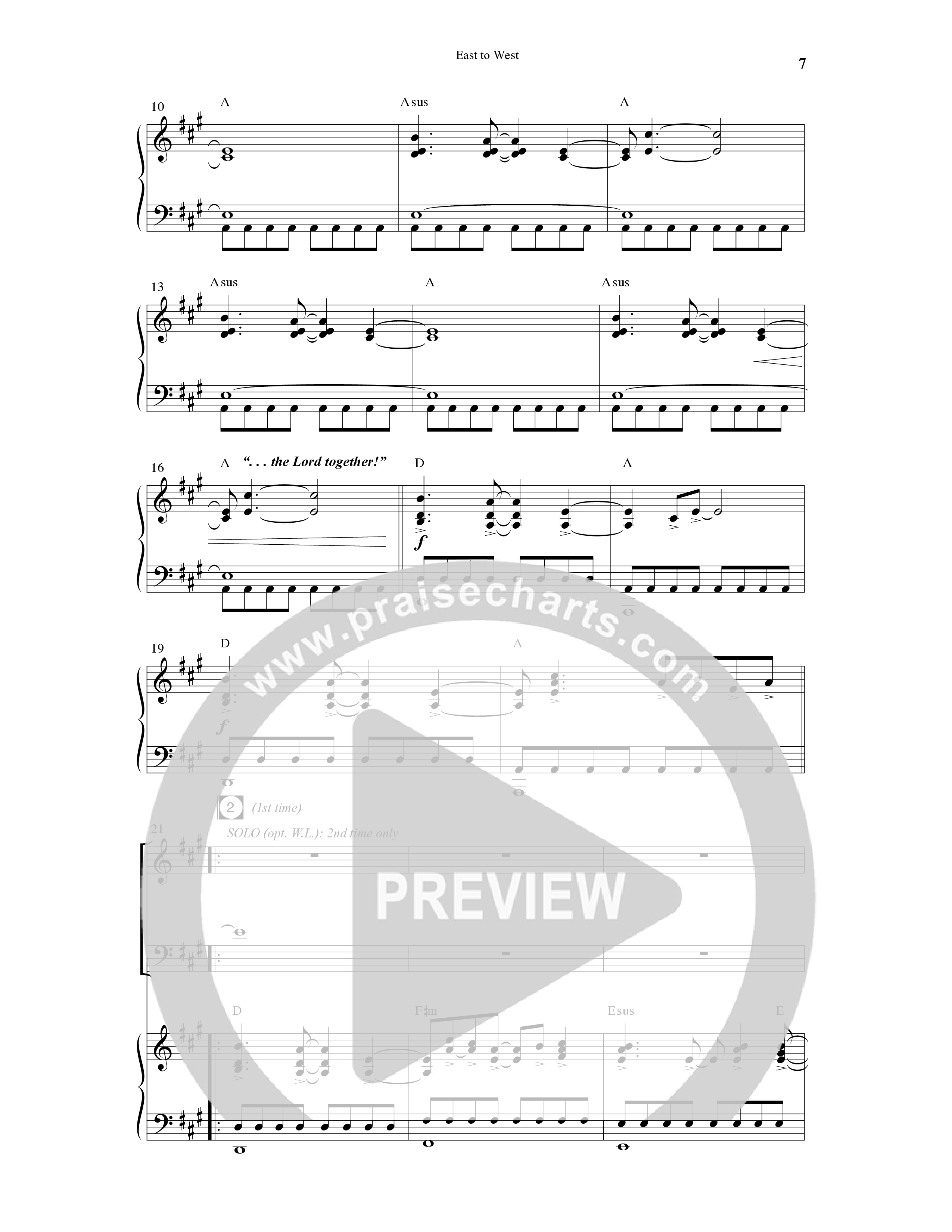 East To West (10 Song Choral Collection) Song 1 (Piano SATB) (Word Music Choral / Arr. Gary Rhodes / Orch. Tim Cates)