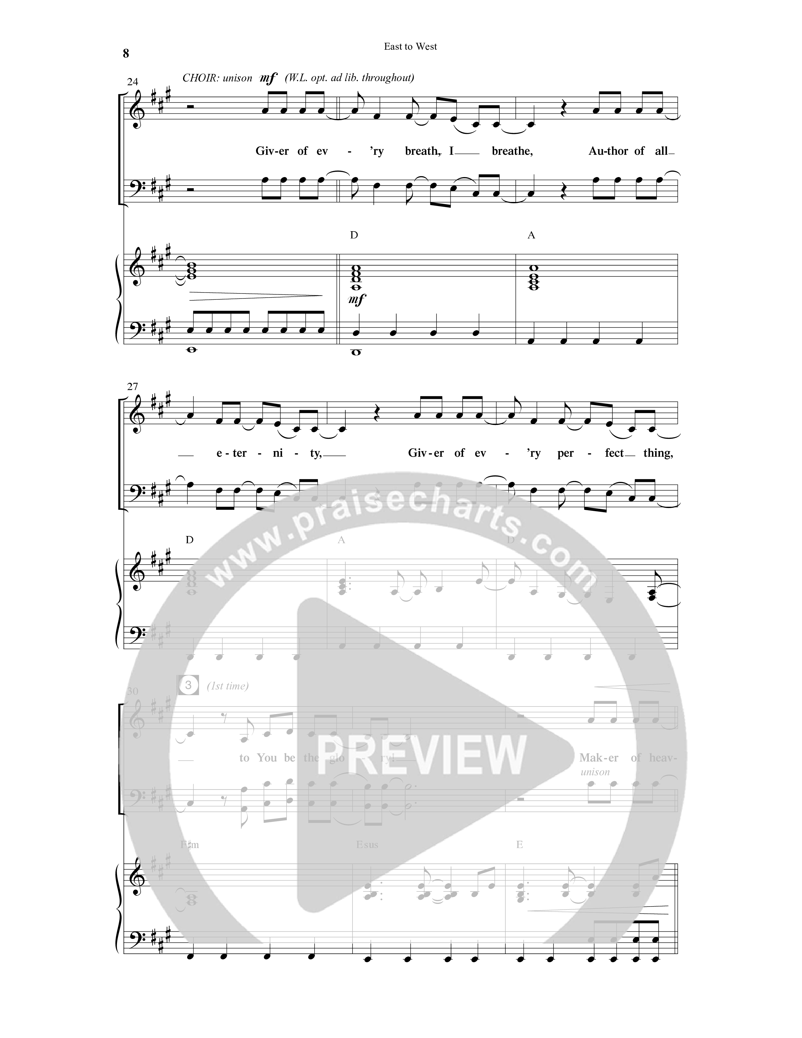 East To West (10 Song Choral Collection) Song 1 (Piano SATB) (Word Music Choral / Arr. Gary Rhodes / Orch. Tim Cates)
