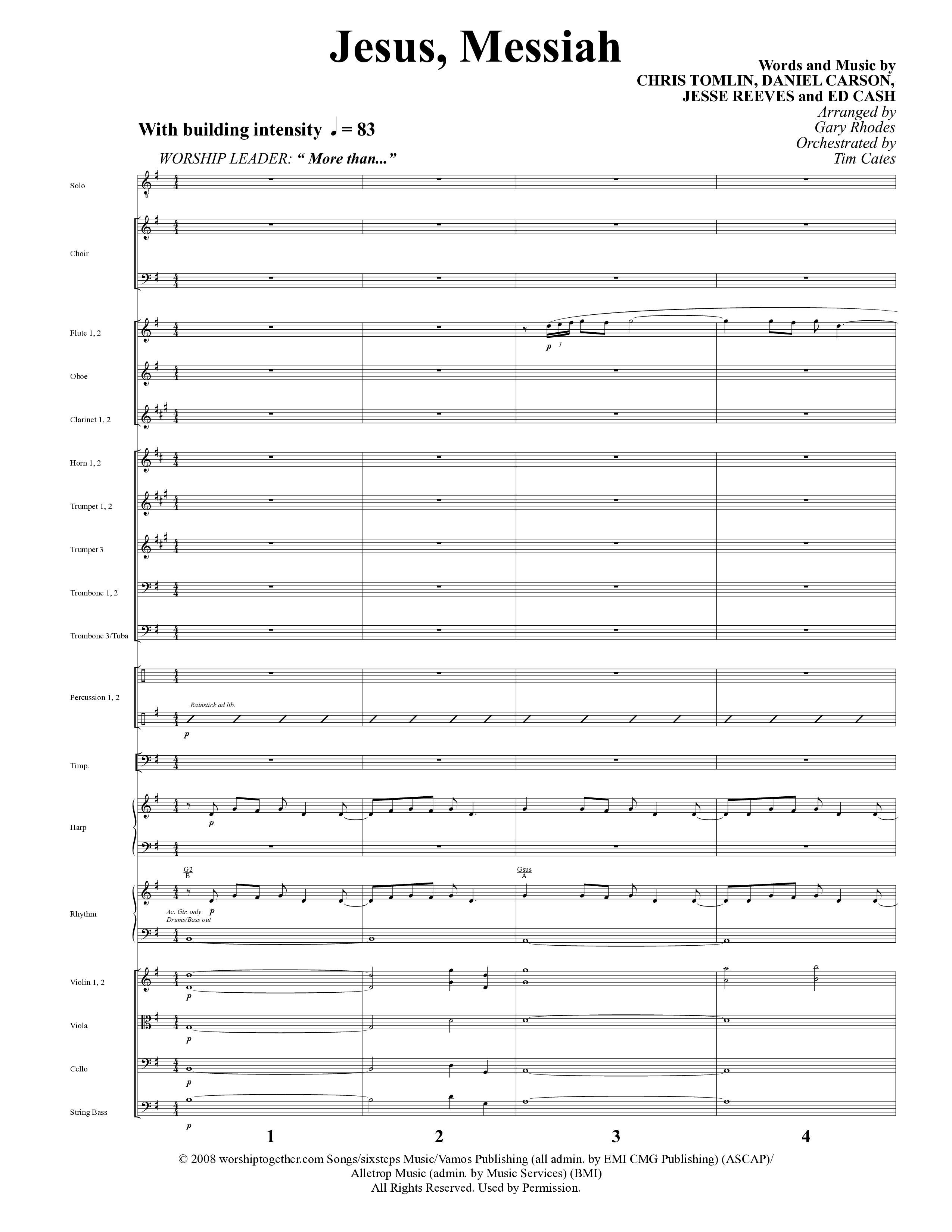 East To West (10 Song Choral Collection) Song 2 (Orchestration) (Word Music Choral / Arr. Gary Rhodes / Orch. Tim Cates)