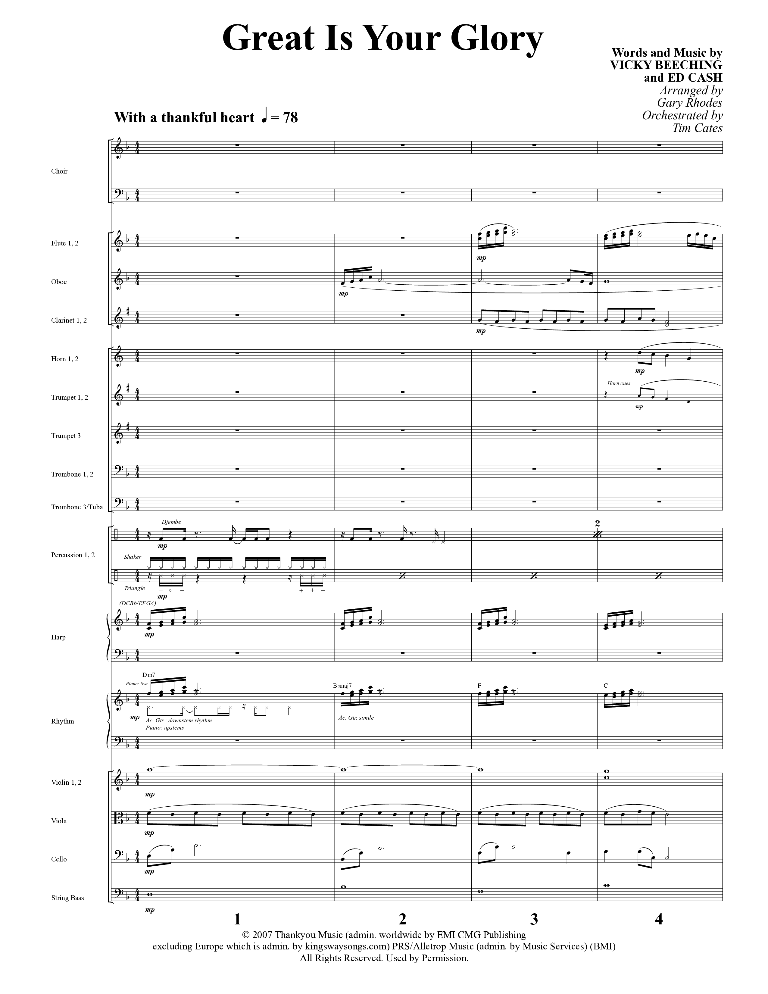 East To West (10 Song Choral Collection) Song 3 (Orchestration) (Word Music Choral / Arr. Gary Rhodes / Orch. Tim Cates)