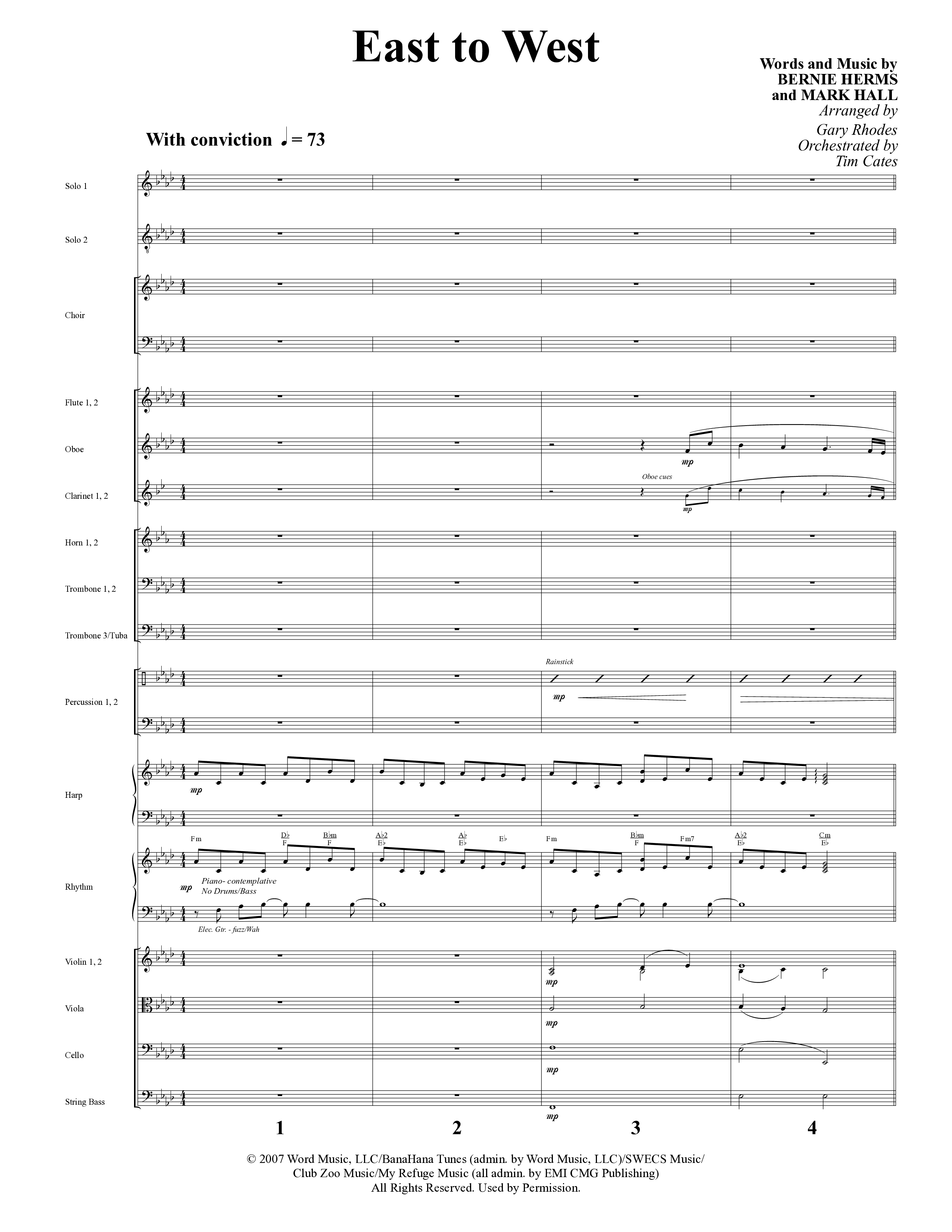 East To West (10 Song Choral Collection) Song 4 (Orchestration) (Word Music Choral / Arr. Gary Rhodes / Orch. Tim Cates)