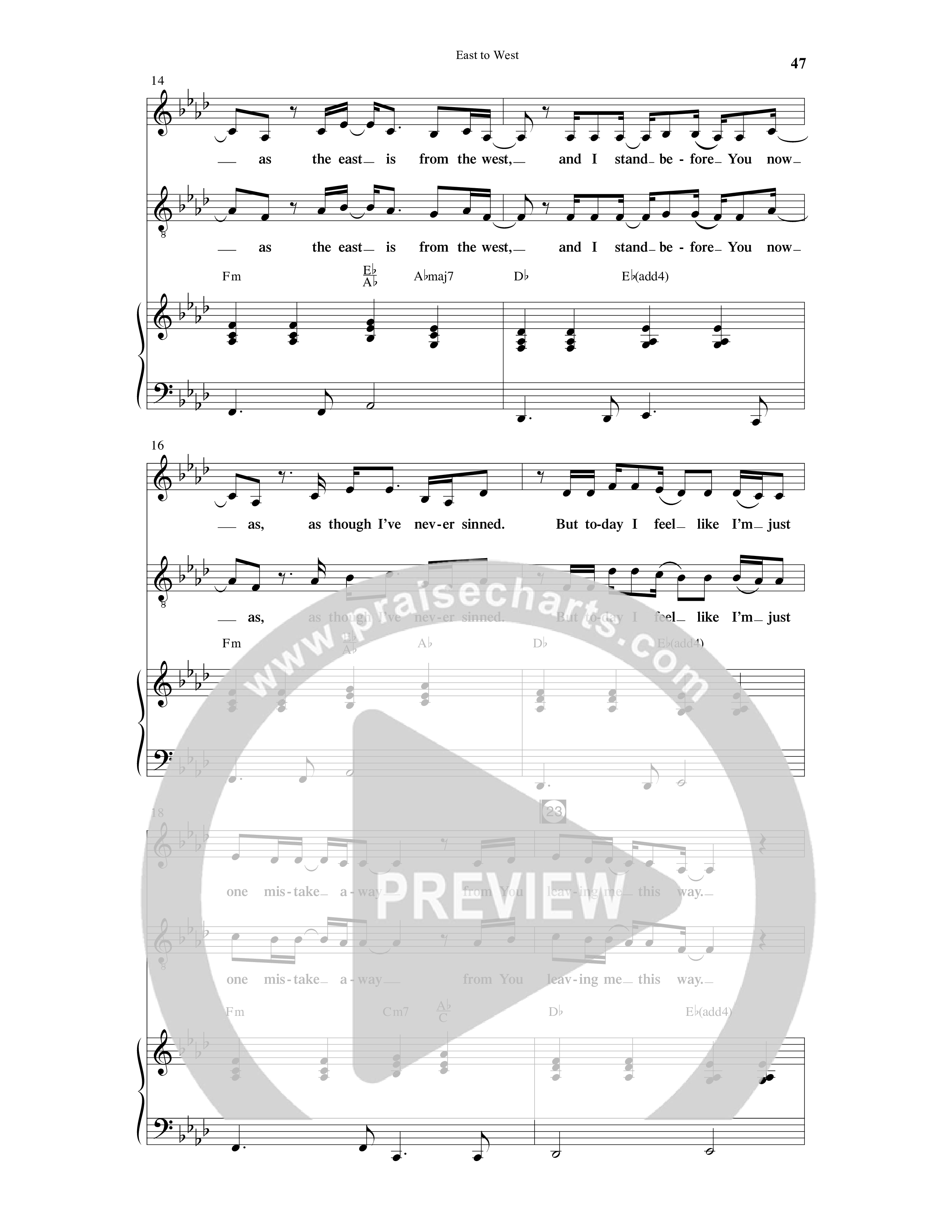 East To West (10 Song Choral Collection) Song 4 (Piano SATB) (Word Music Choral / Arr. Gary Rhodes / Orch. Tim Cates)