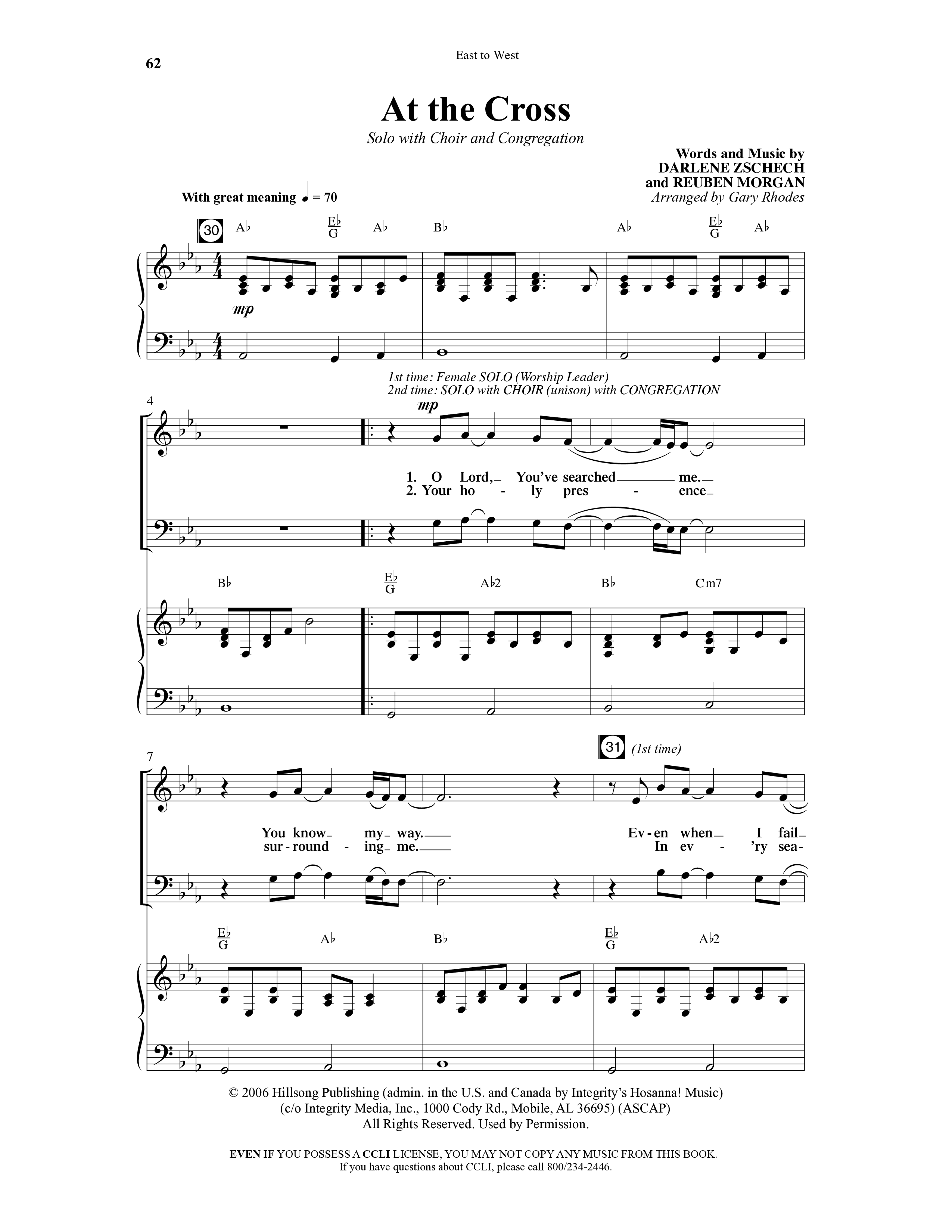 East To West (10 Song Choral Collection) Song 5 (Piano SATB) (Word Music Choral / Arr. Gary Rhodes / Orch. Tim Cates)