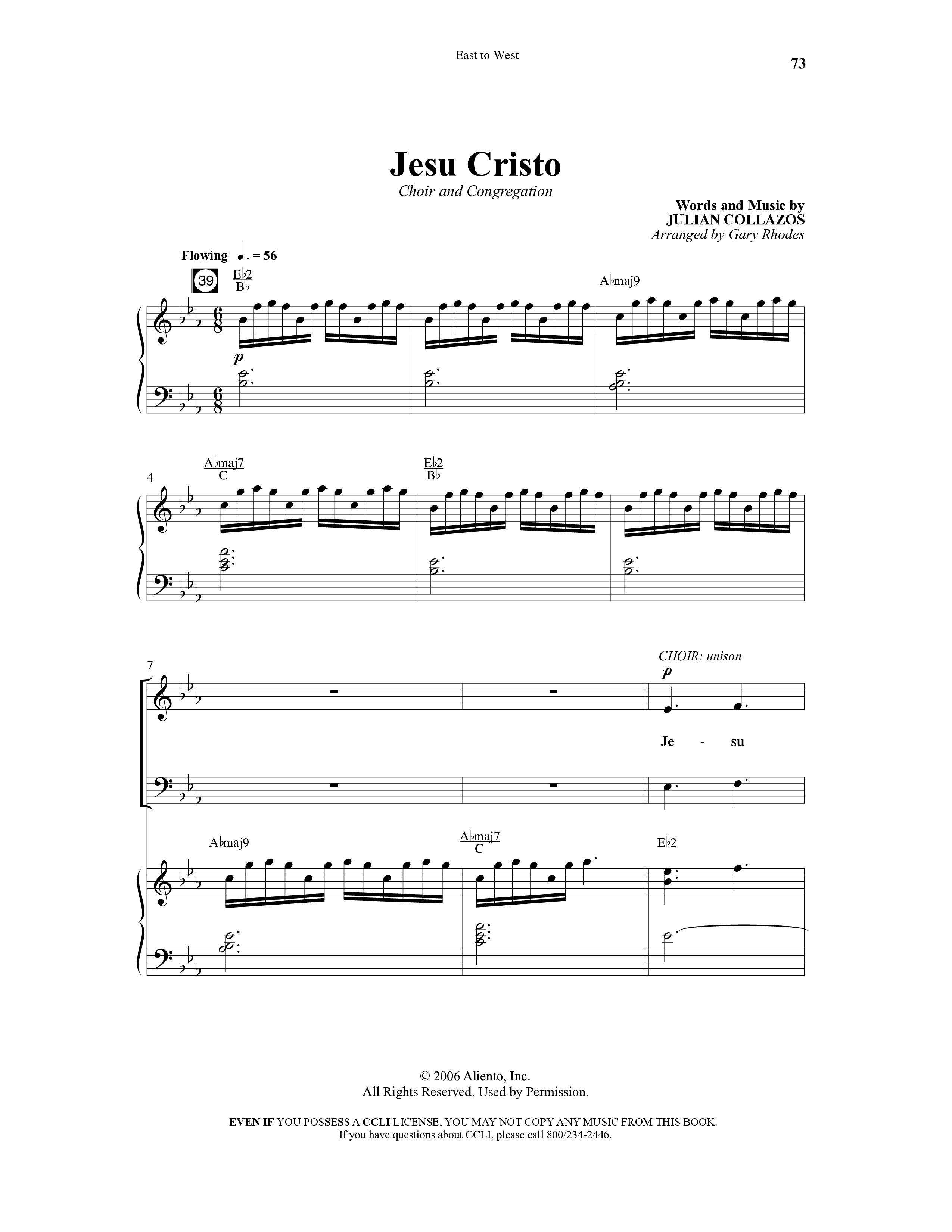 East To West (10 Song Choral Collection) Song 6 (Piano SATB) (Word Music Choral / Arr. Gary Rhodes / Orch. Tim Cates)