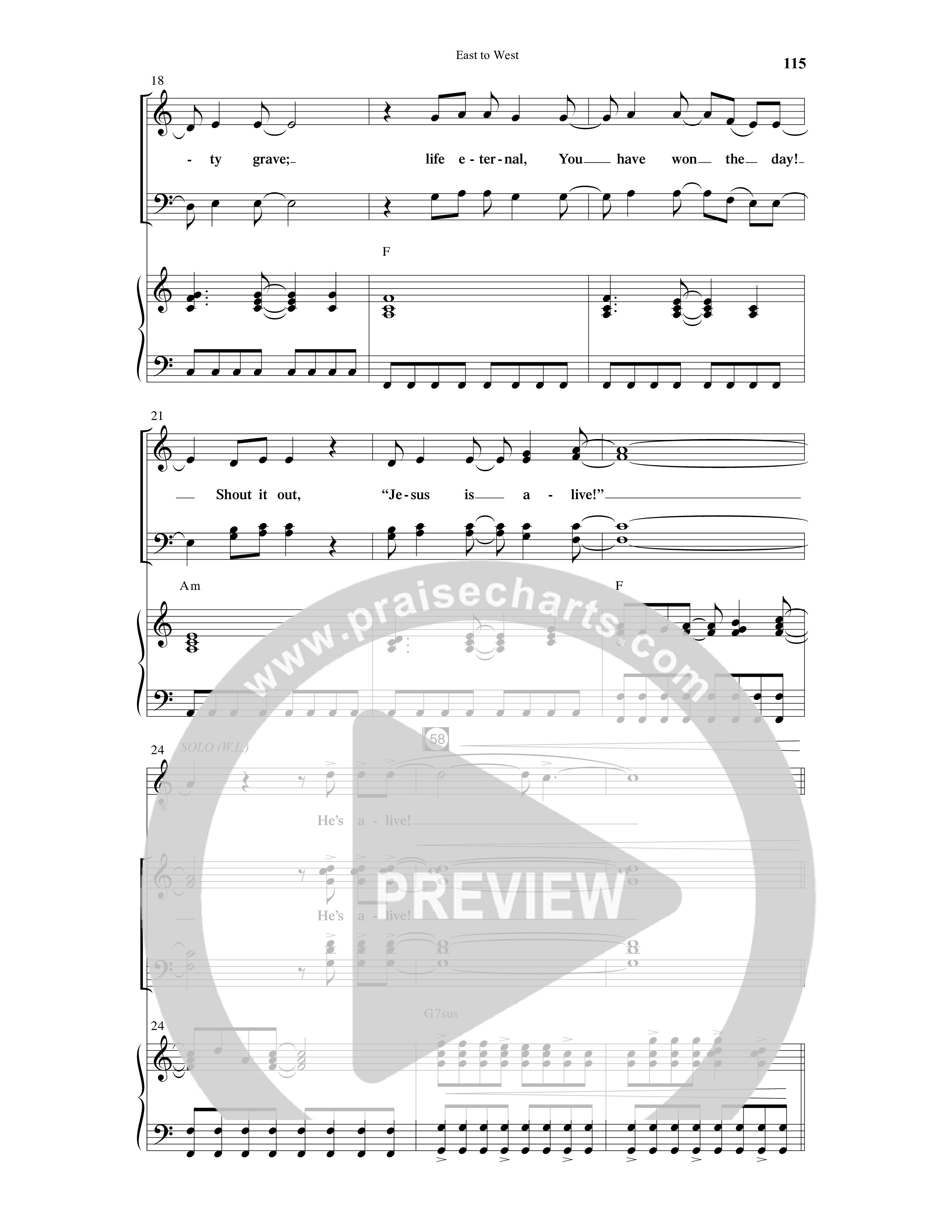 East To West (10 Song Choral Collection) Song 9 (Piano SATB) (Word Music Choral / Arr. Gary Rhodes / Orch. Tim Cates)