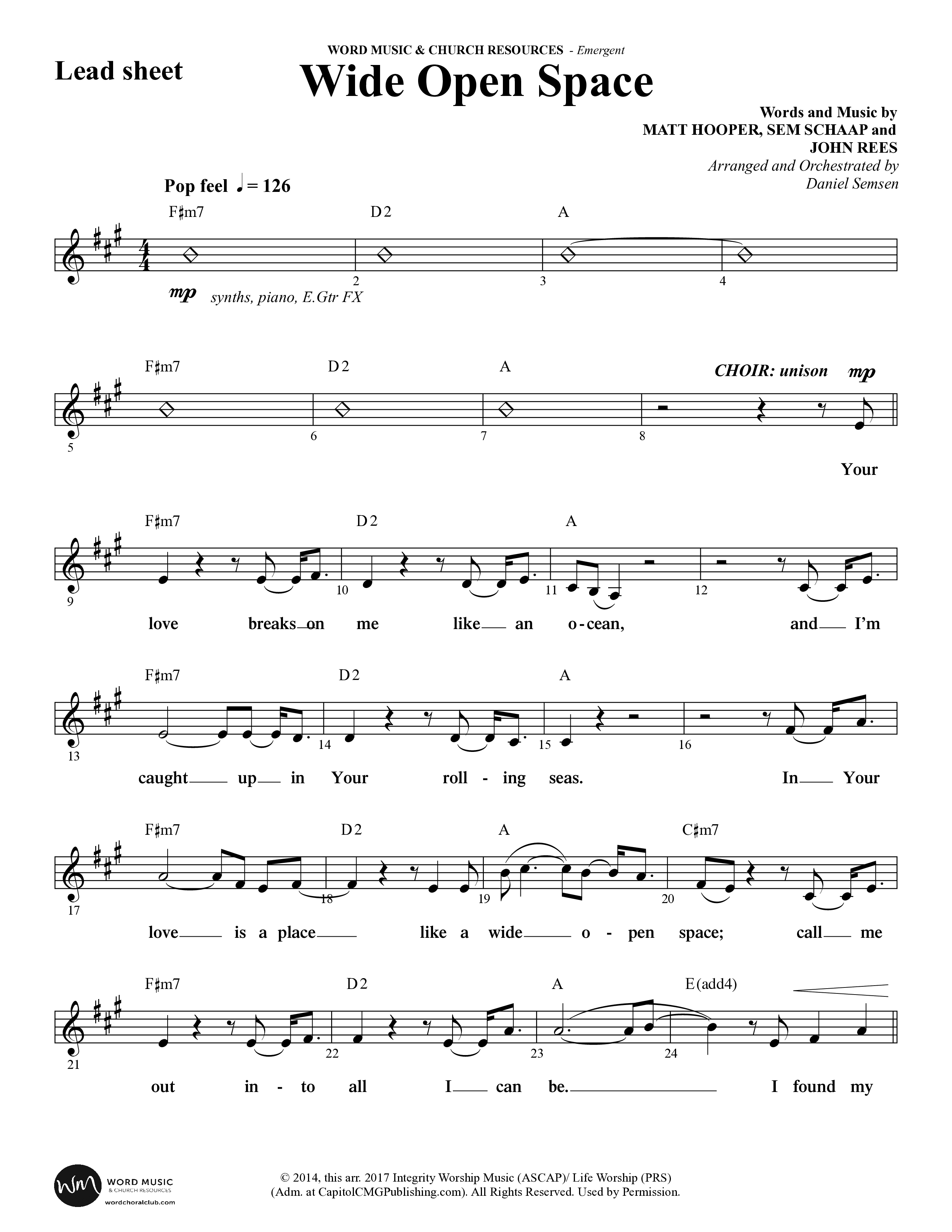 Emergent (8 Song Choral Collection) Song 4 (Lead & Chords) (Integrity Music)
