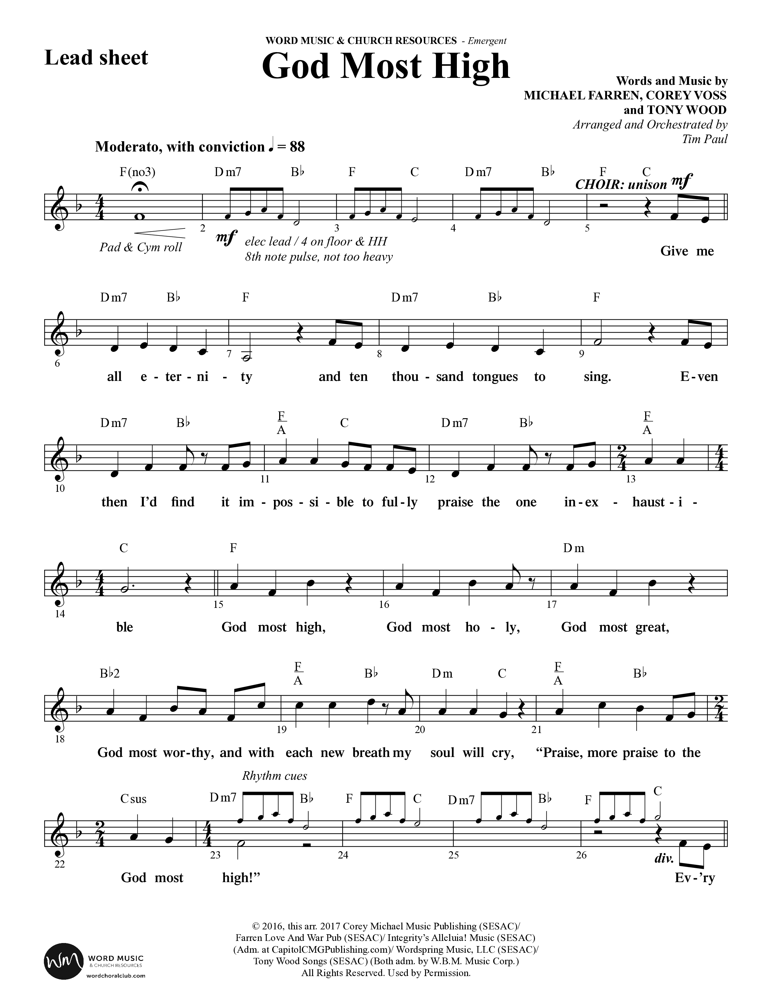 Emergent (8 Song Choral Collection) Song 6 (Lead & Chords) (Integrity Music)