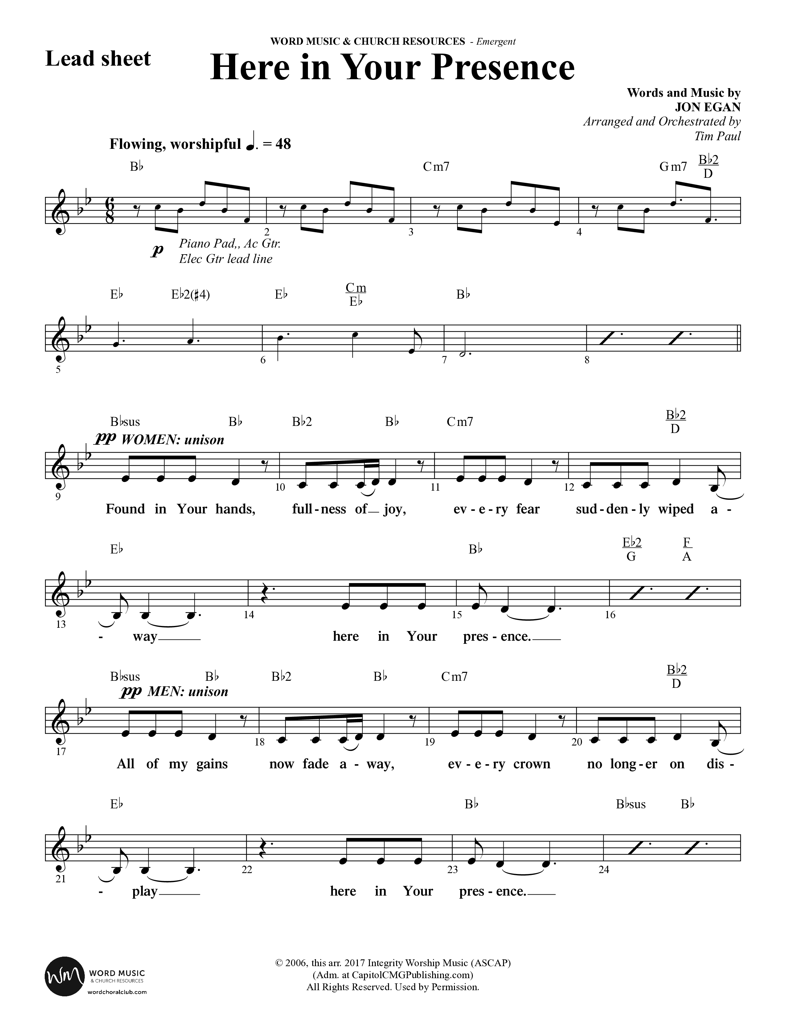 Emergent (8 Song Choral Collection) Song 7 (Lead & Chords) (Integrity Music)