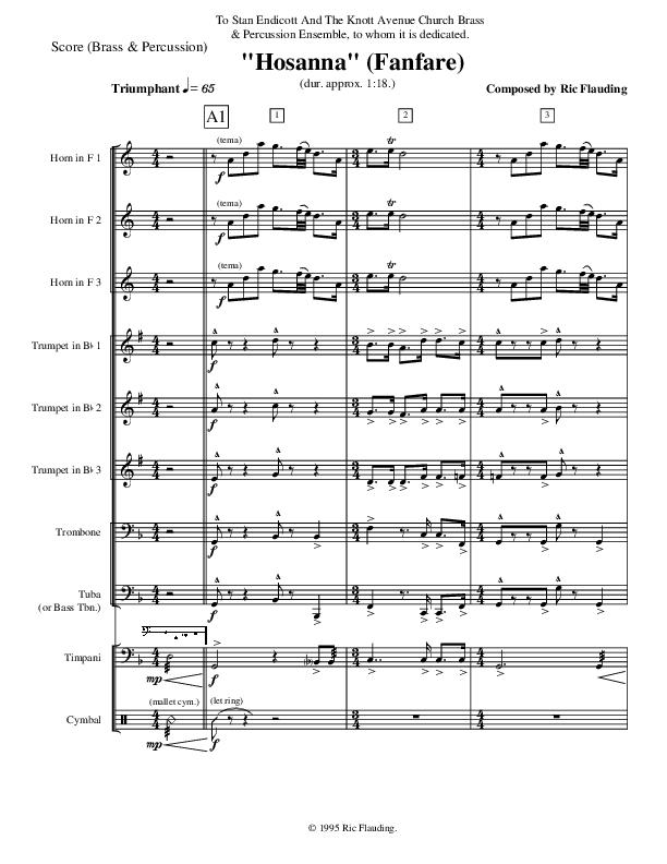 Hosanna (Fanfare) (Instrumental) Conductor's Score ()