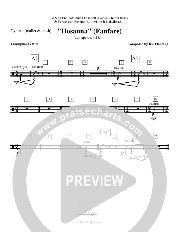 Hosanna (Fanfare) (Instrumental) Cymbals ()
