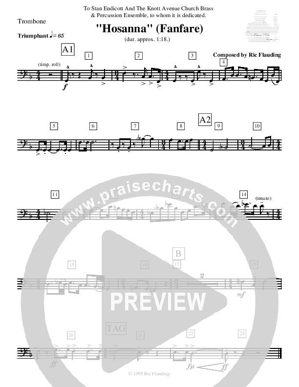 Hosanna (Fanfare) (Instrumental) Trombone ()