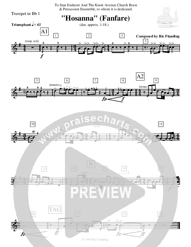 Hosanna (Fanfare) (Instrumental) Trumpet 1 ()