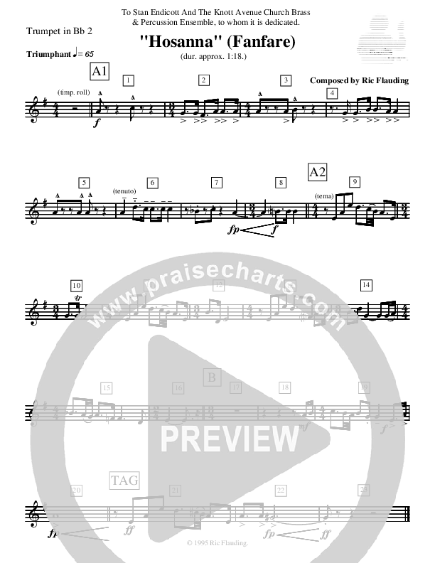 Hosanna (Fanfare) (Instrumental) Trumpet 2 ()