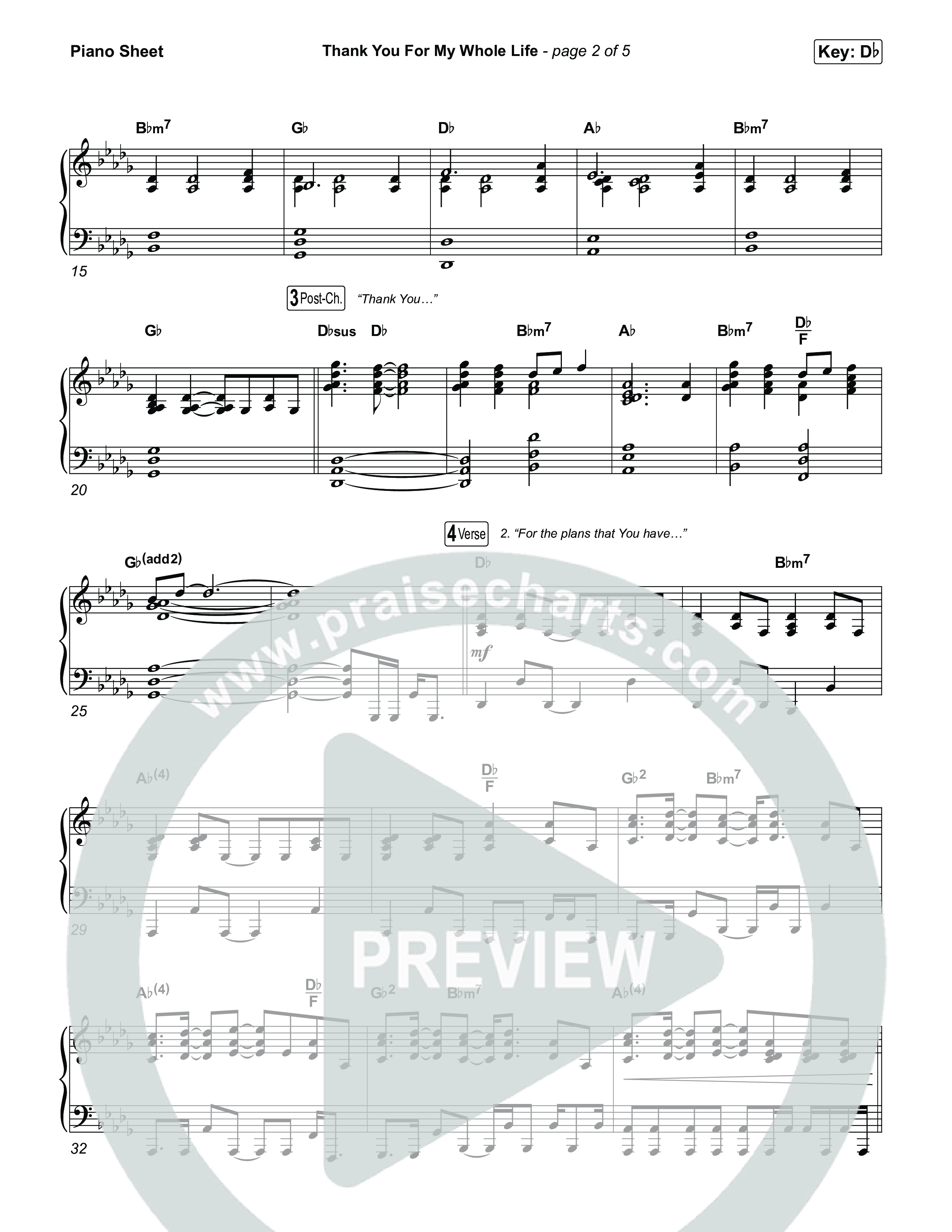 Thank You For My Whole Life Piano Sheet (CAIN)
