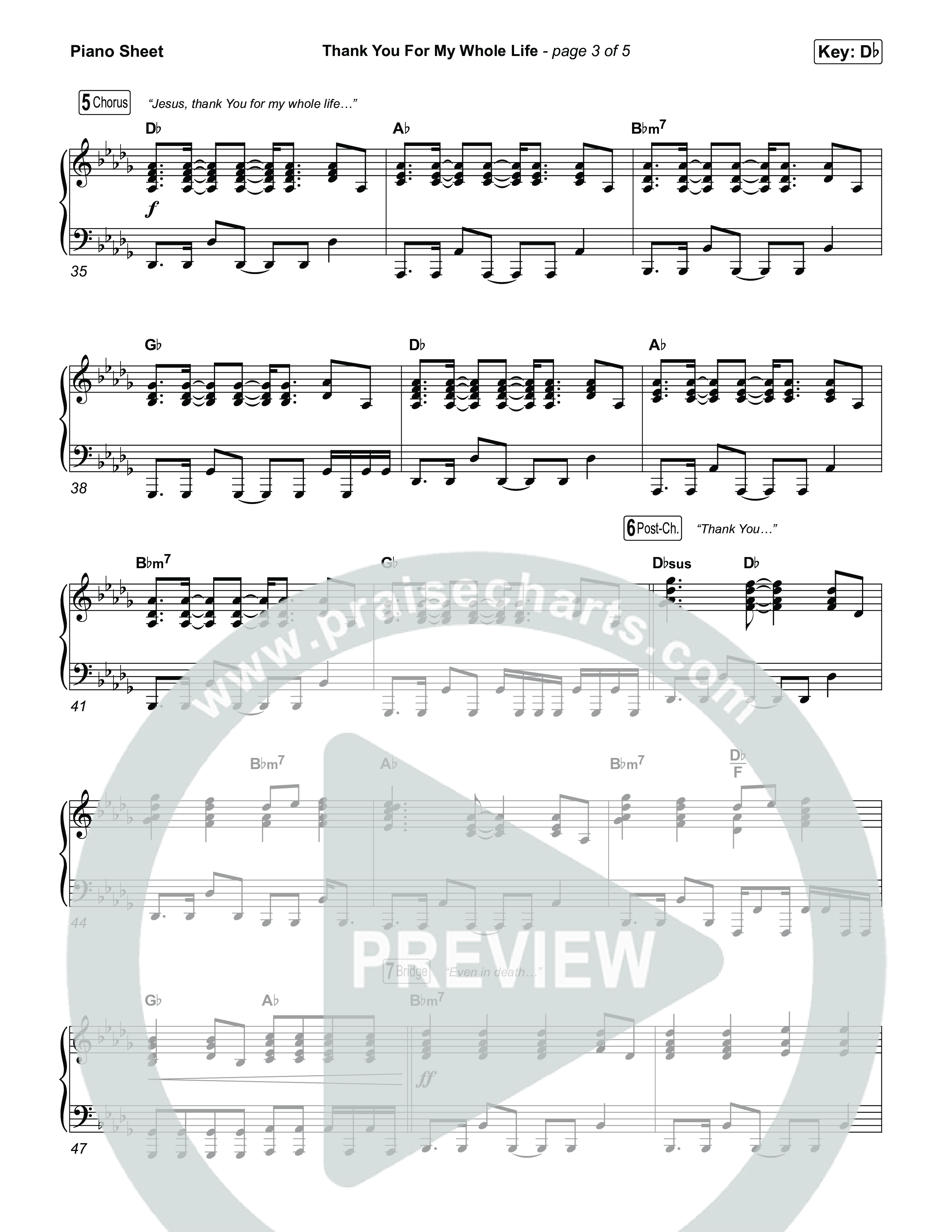 Thank You For My Whole Life Piano Sheet (CAIN)