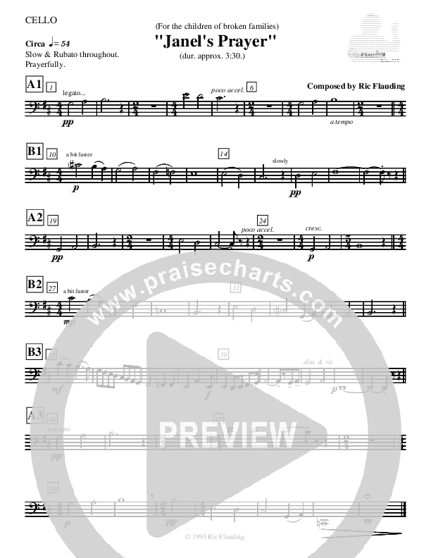 Janel's Prayer (Instrumental) Cello ()