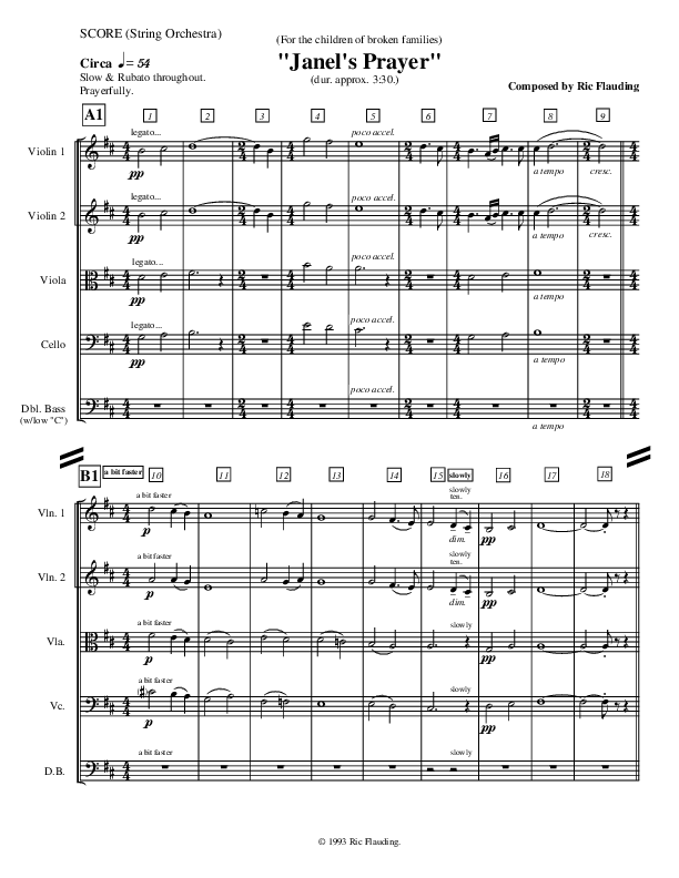 Janel's Prayer (Instrumental) Orchestration ()