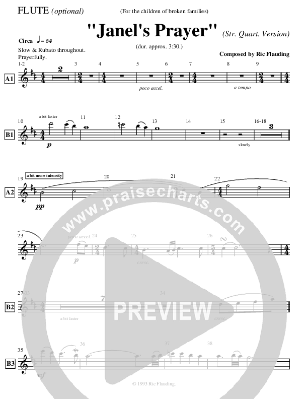 Janel's Prayer (Instrumental) Flute ()