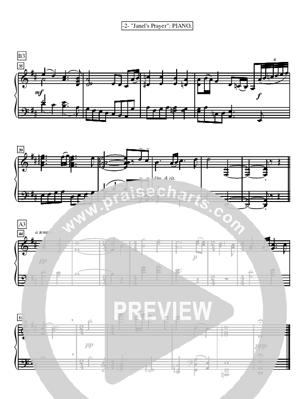 Janel's Prayer (Instrumental) Piano Sheet ()