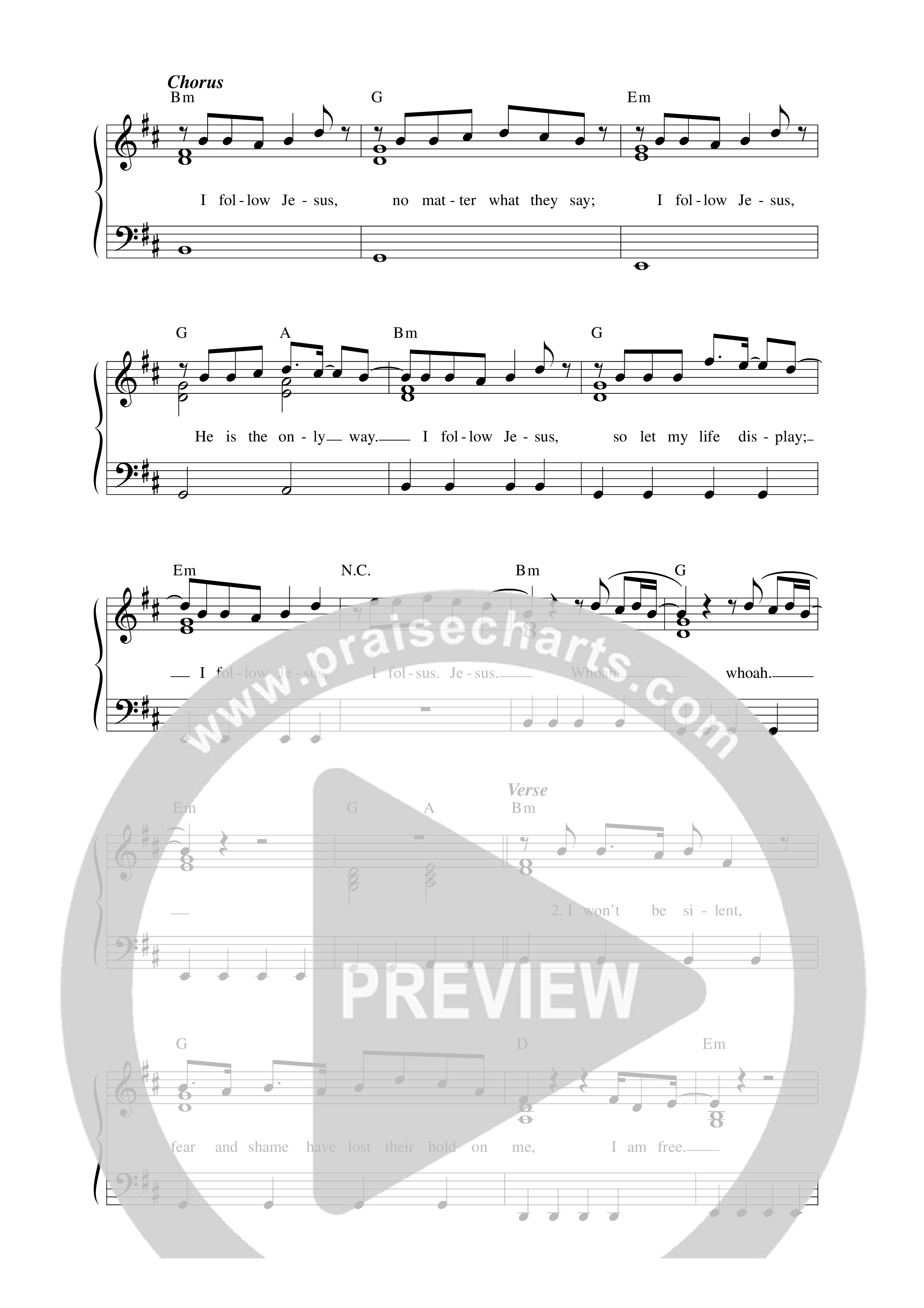 I Follow Jesus (Disciple) Lead Sheet Melody (Dreaming The Impossible / Vineyard Worship)