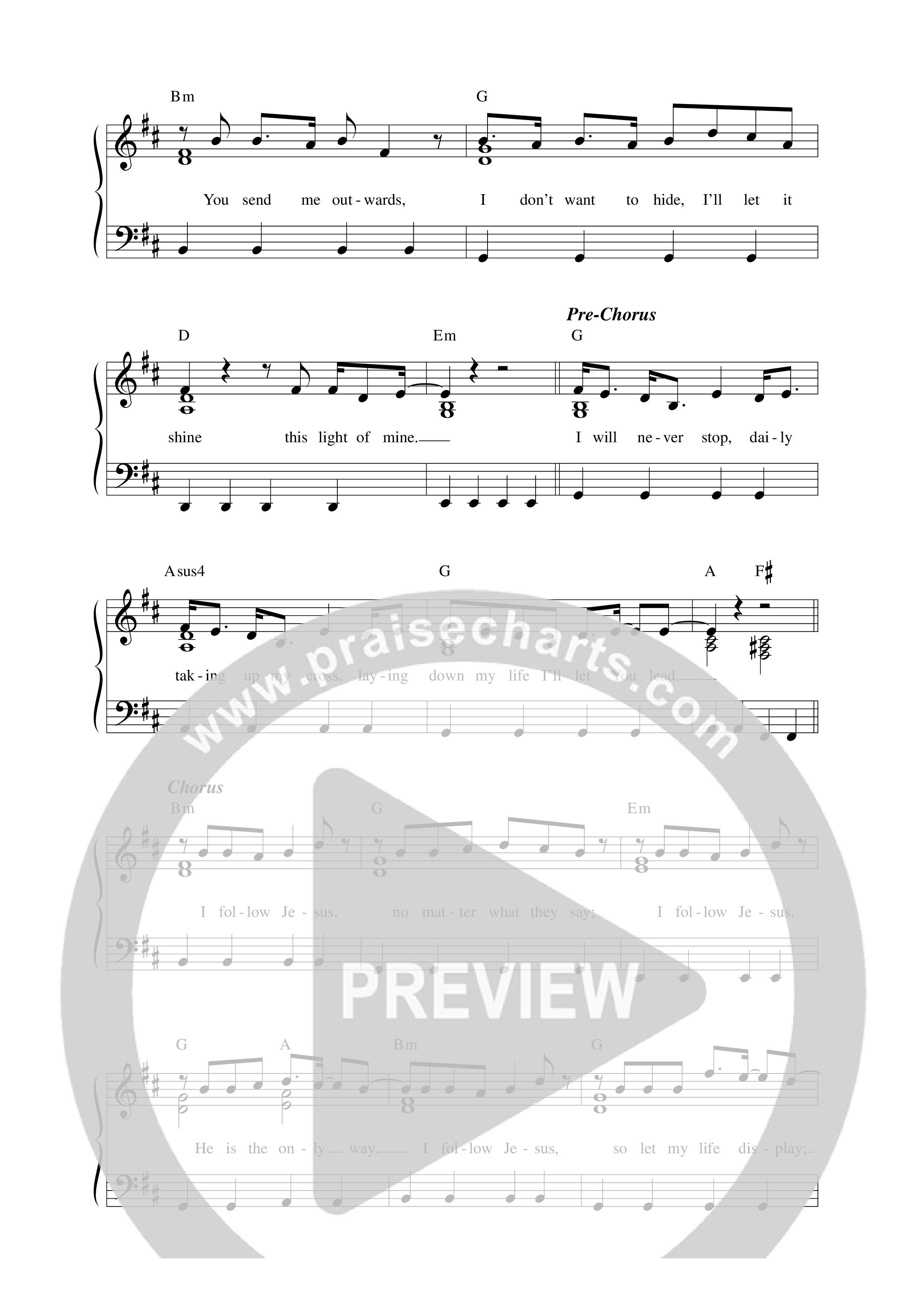 I Follow Jesus (Disciple) Lead Sheet Melody (Dreaming The Impossible / Vineyard Worship)