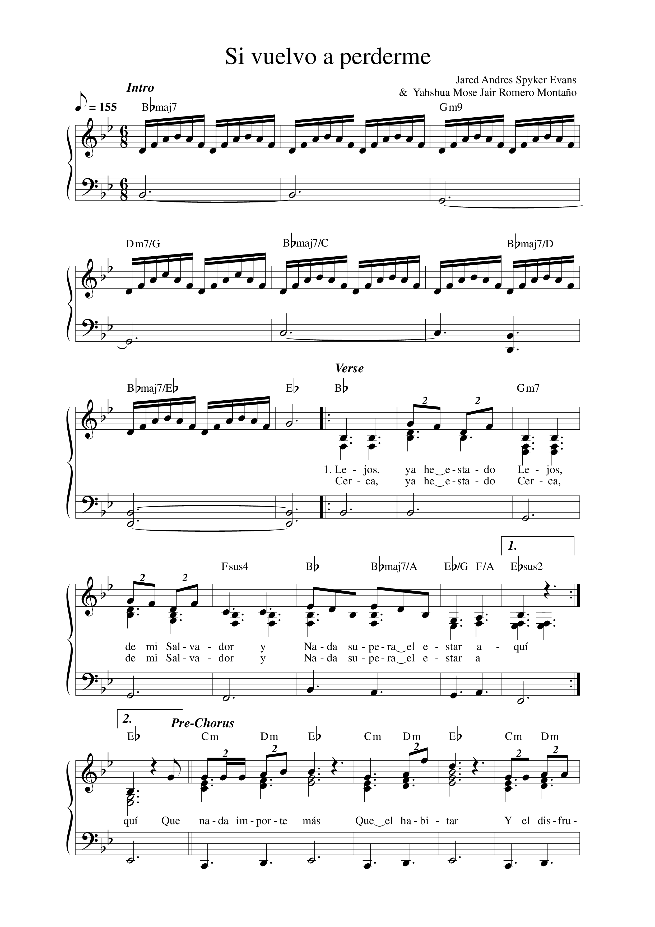 Si vuelvo a perderme (Live) Lead Sheet Melody (PRISMA Más Vida / Waleska Morales / Jared Spyker / Adeliz Spyker)