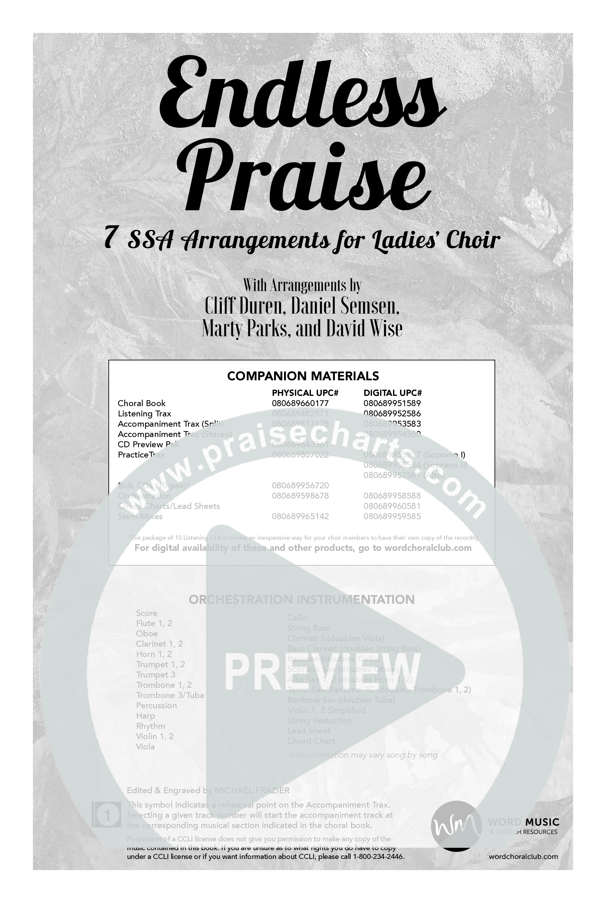 Endless Praise (7 Song Choral Collection) Choral Book (Word Music Choral)