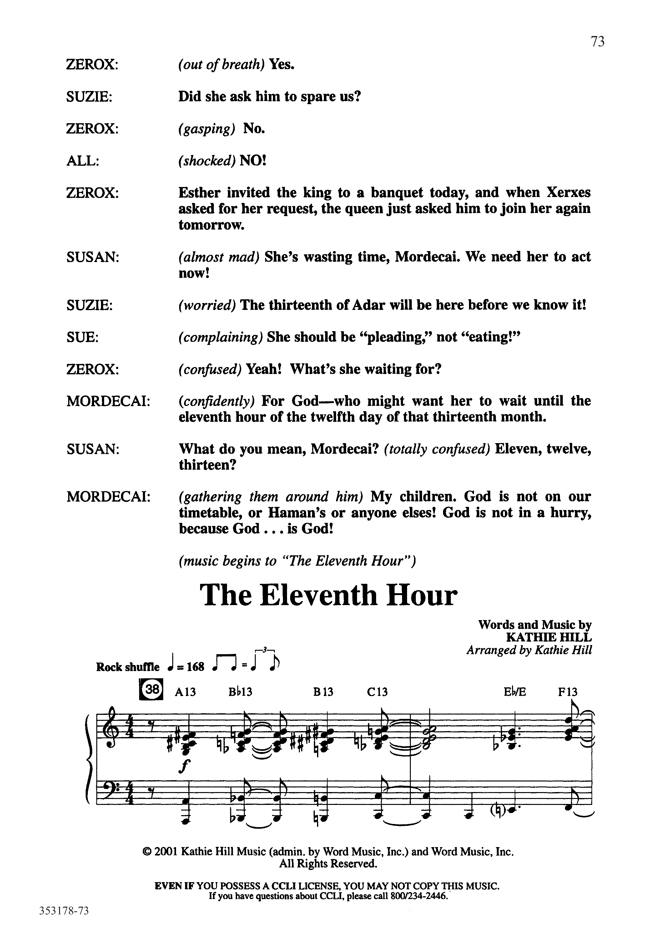 Esther-Ordinary Faith (17 Song Choral Collection) Song 13 (Piano SATB) (Word Music Choral / Arr. Kathie Hill)