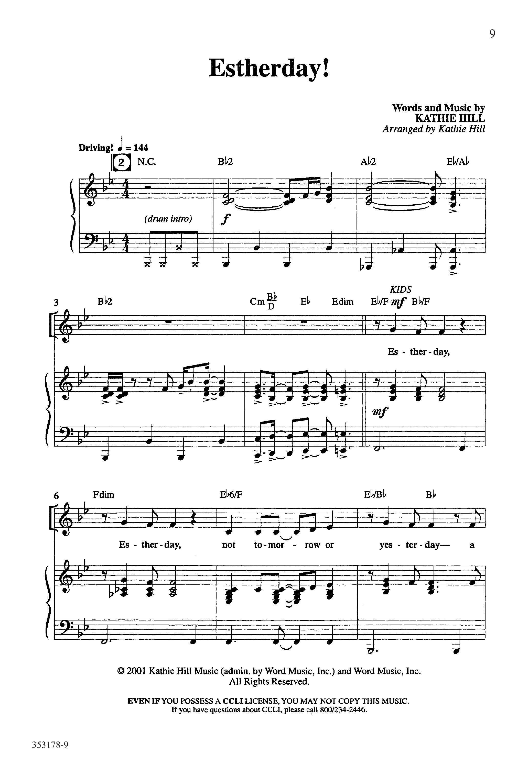 Esther-Ordinary Faith (17 Song Choral Collection) Song 2 (Piano SATB) (Word Music Choral / Arr. Kathie Hill)