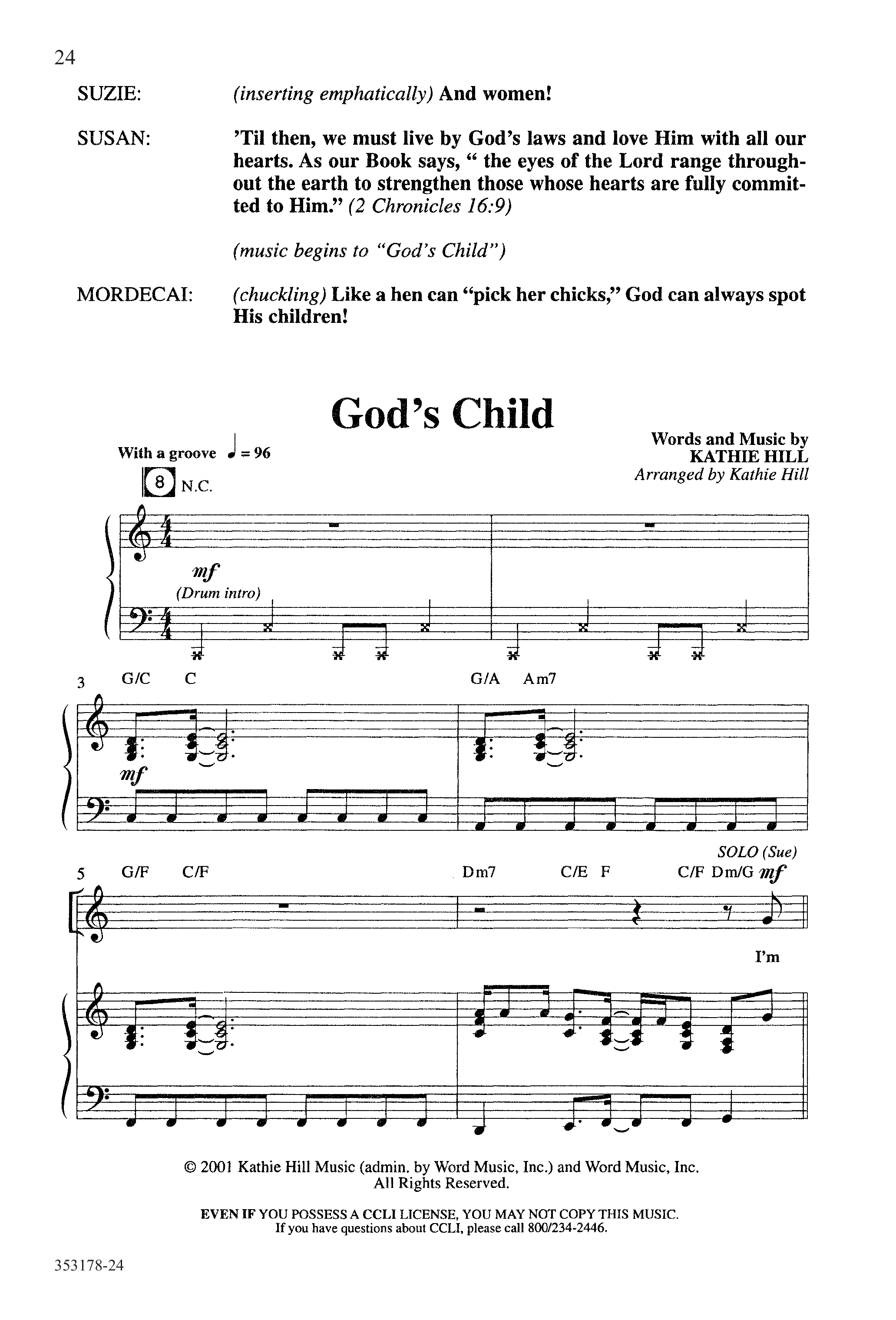 Esther-Ordinary Faith (17 Song Choral Collection) Song 3 (Piano SATB) (Word Music Choral / Arr. Kathie Hill)