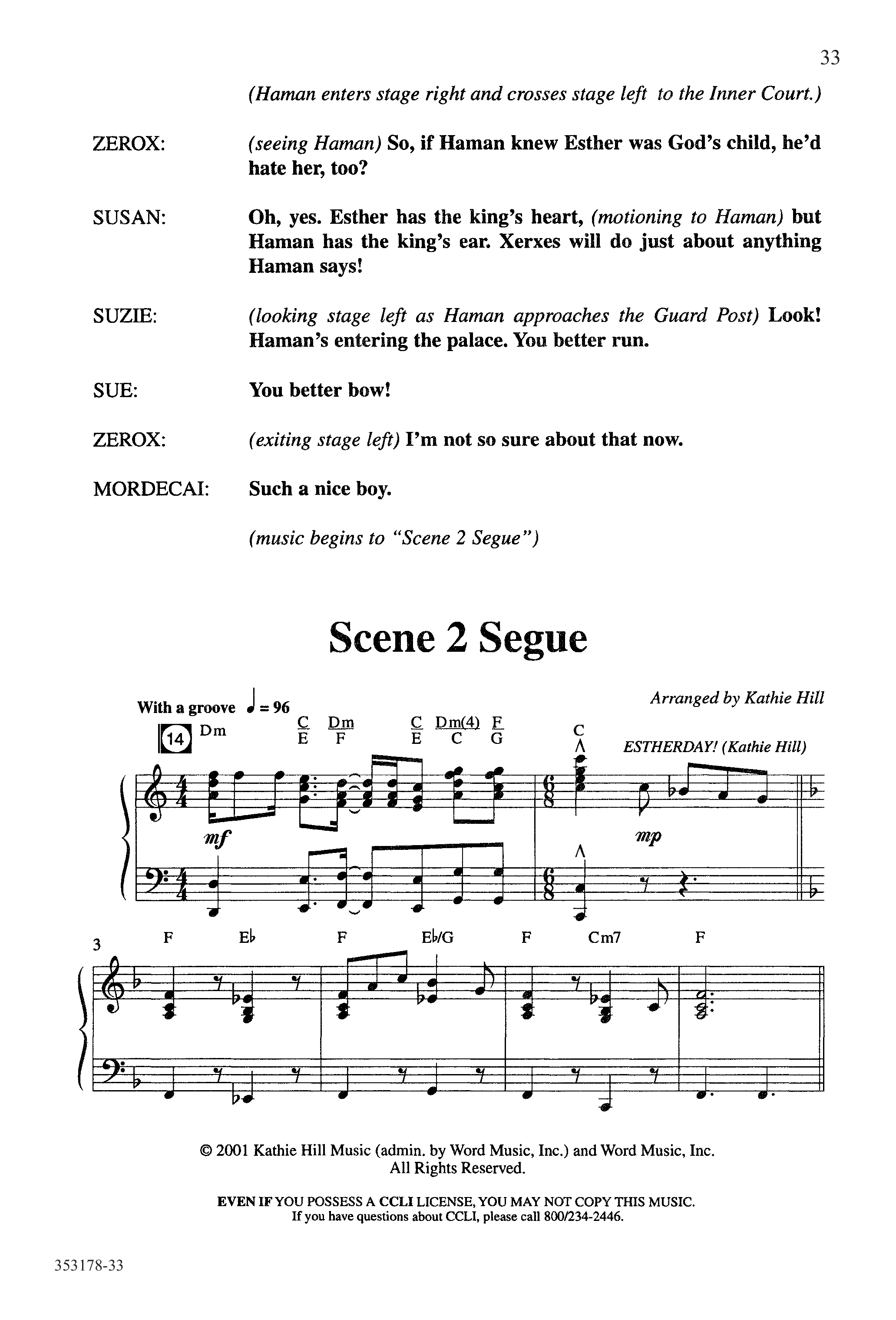 Esther-Ordinary Faith (17 Song Choral Collection) Song 4 (Piano SATB) (Word Music Choral / Arr. Kathie Hill)