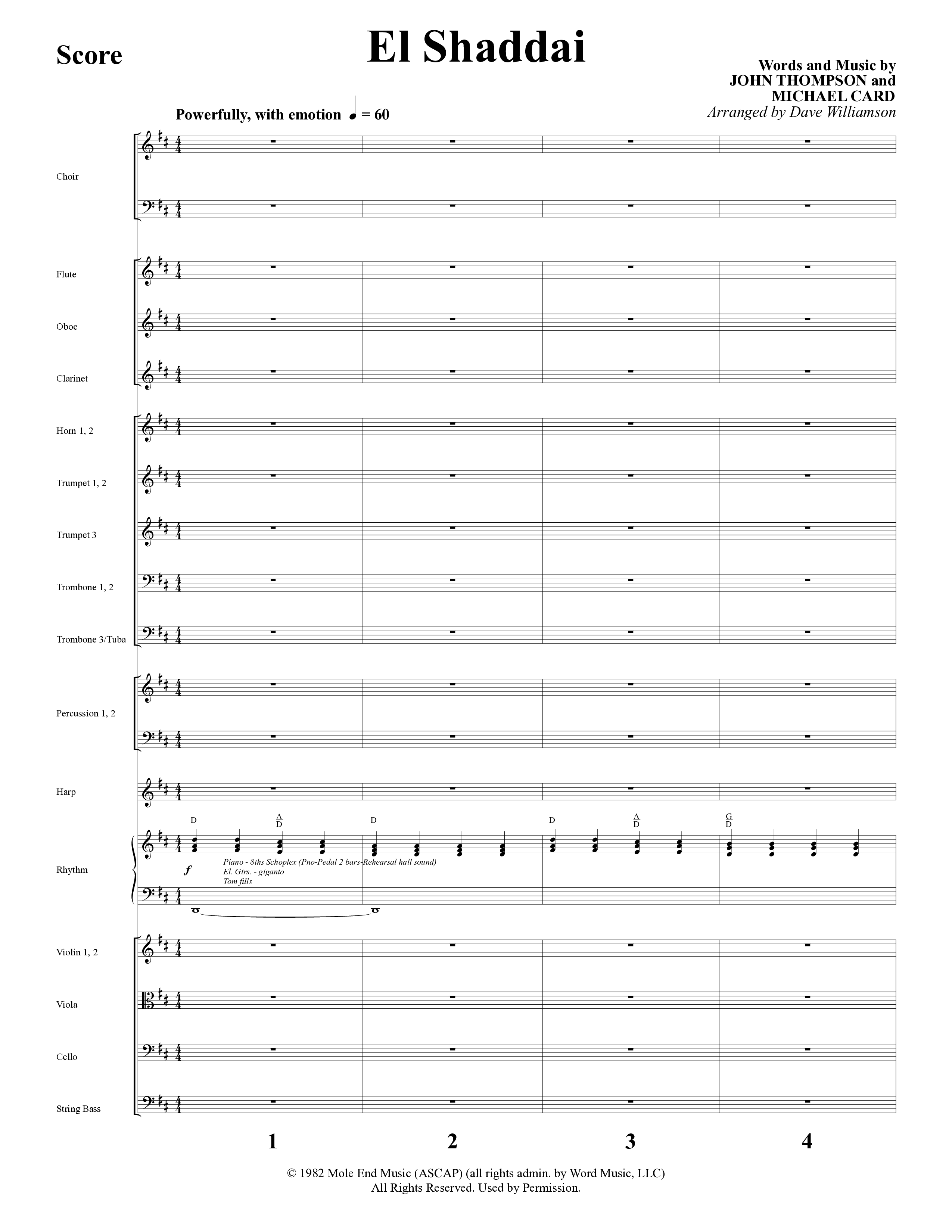 Everlasting (10 Song Choral Collection) Song 2 (Orchestration) (Word Music Choral / Arr. Dave Williamson)