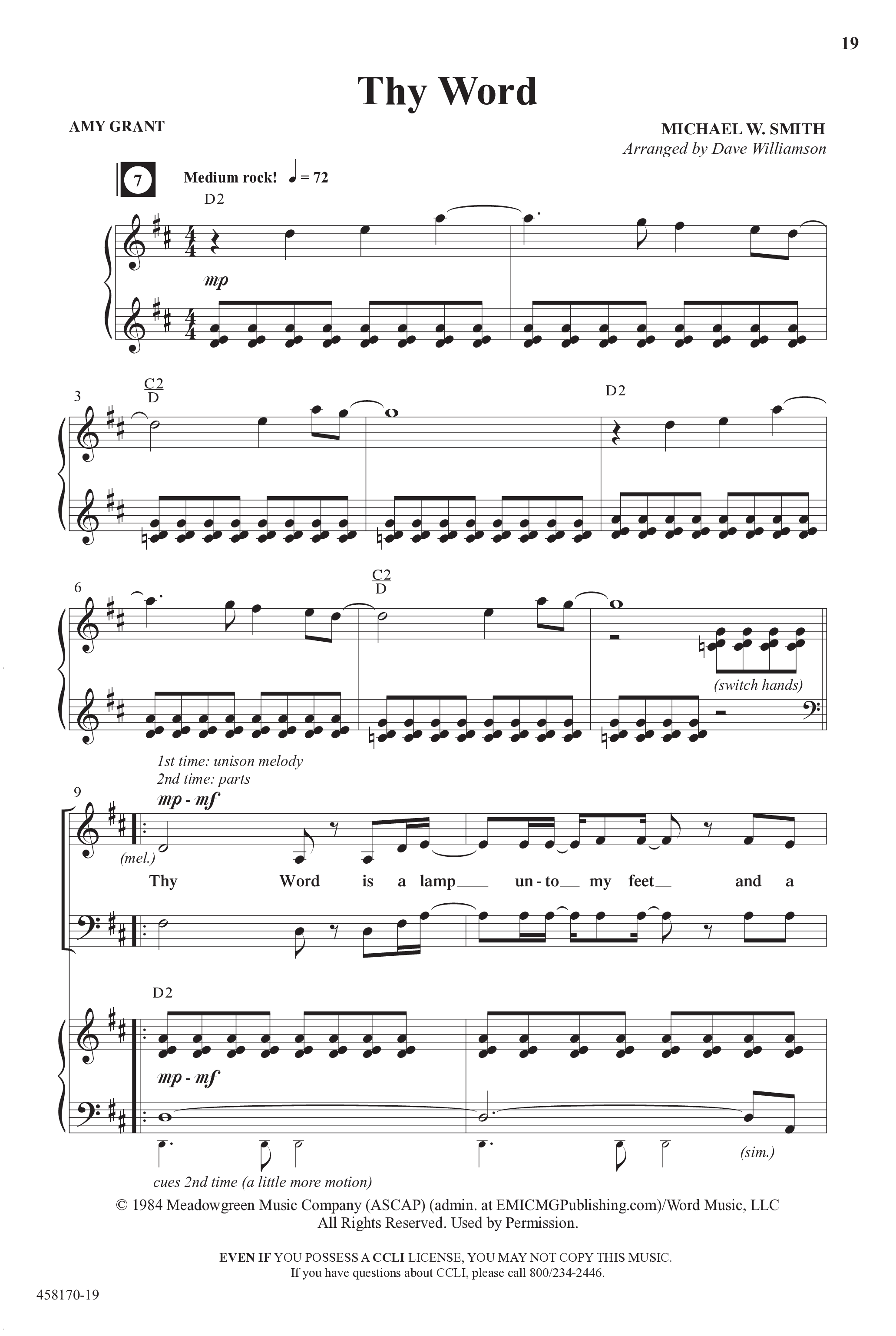 Everlasting (10 Song Choral Collection) Song 2 (Piano SATB) (Word Music Choral / Arr. Dave Williamson)