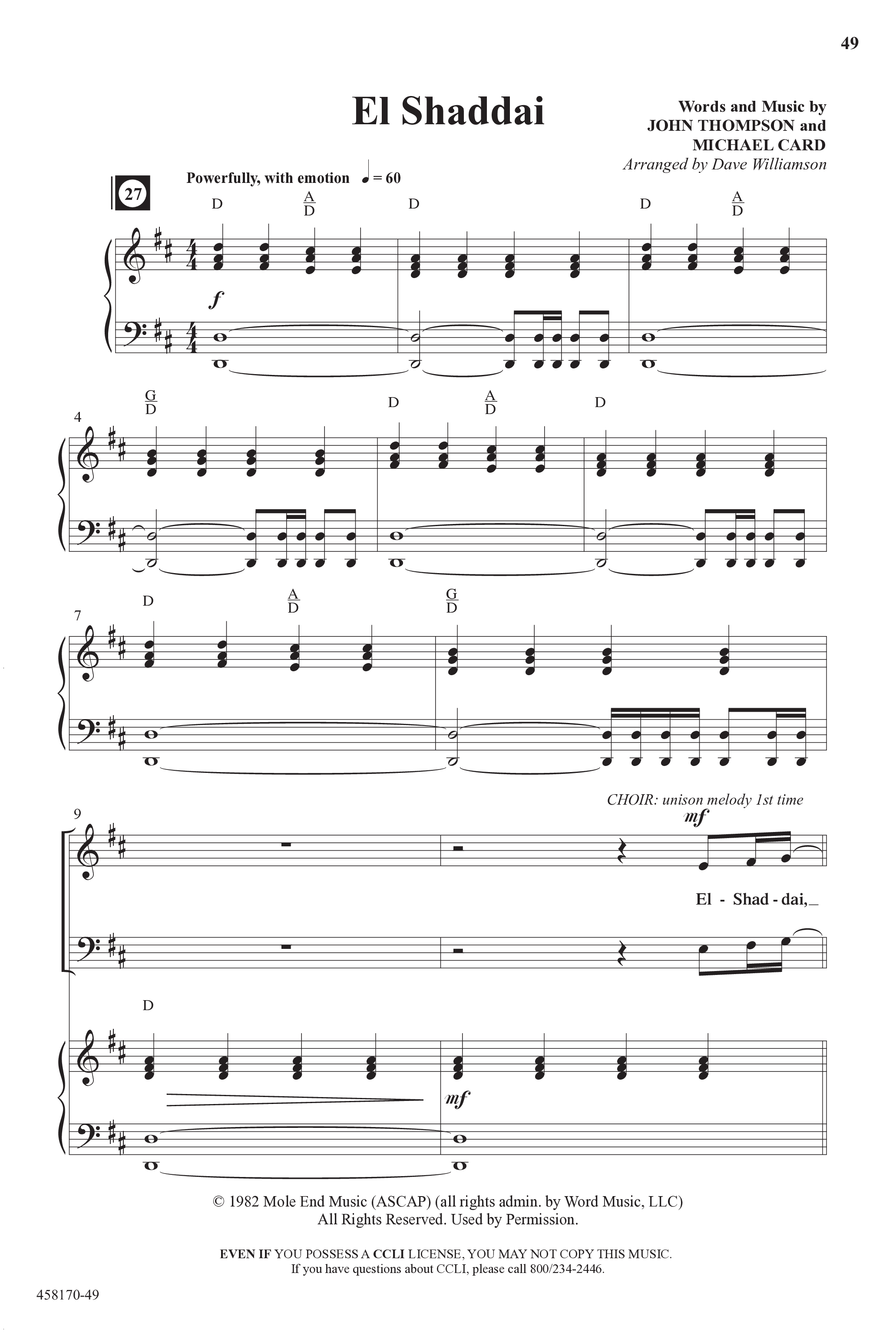 Everlasting (10 Song Choral Collection) Song 5 (Piano SATB) (Word Music Choral / Arr. Dave Williamson)