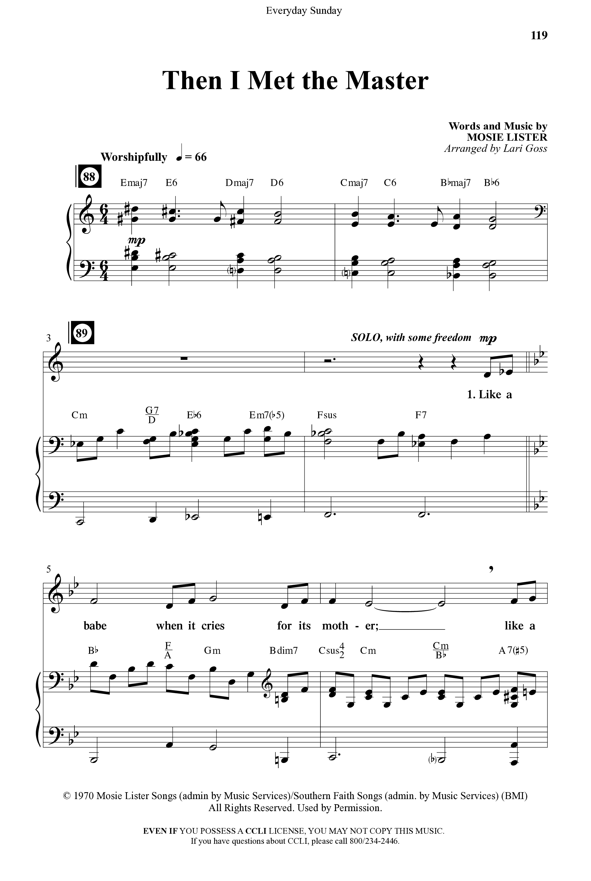 Everyday Sunday (10 Song Choral Collection) Song 10 (Piano SATB) (Word Music Choral / Arr. Lari Goss)