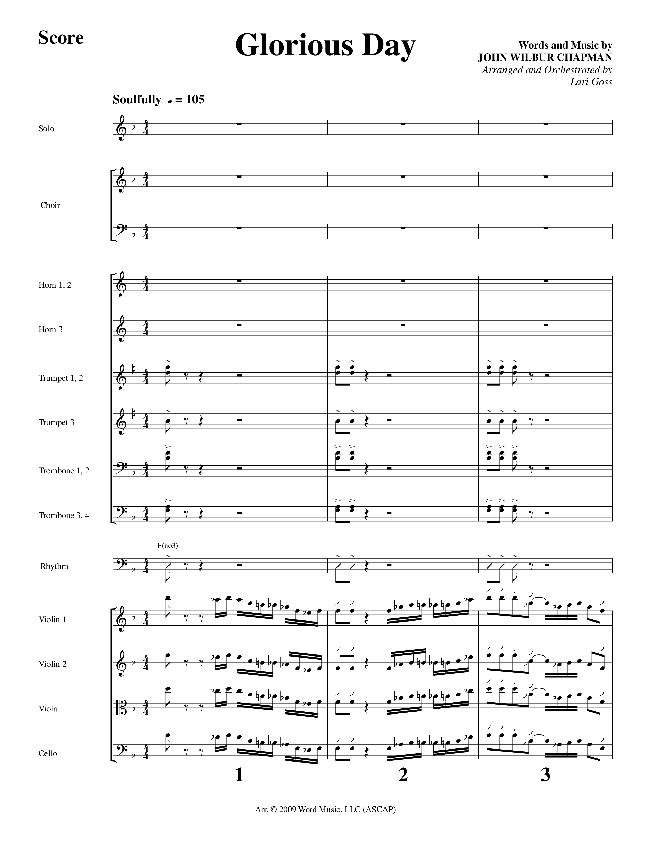 Everyday Sunday (10 Song Choral Collection) Song 2 (Orchestration) (Word Music Choral / Arr. Lari Goss)