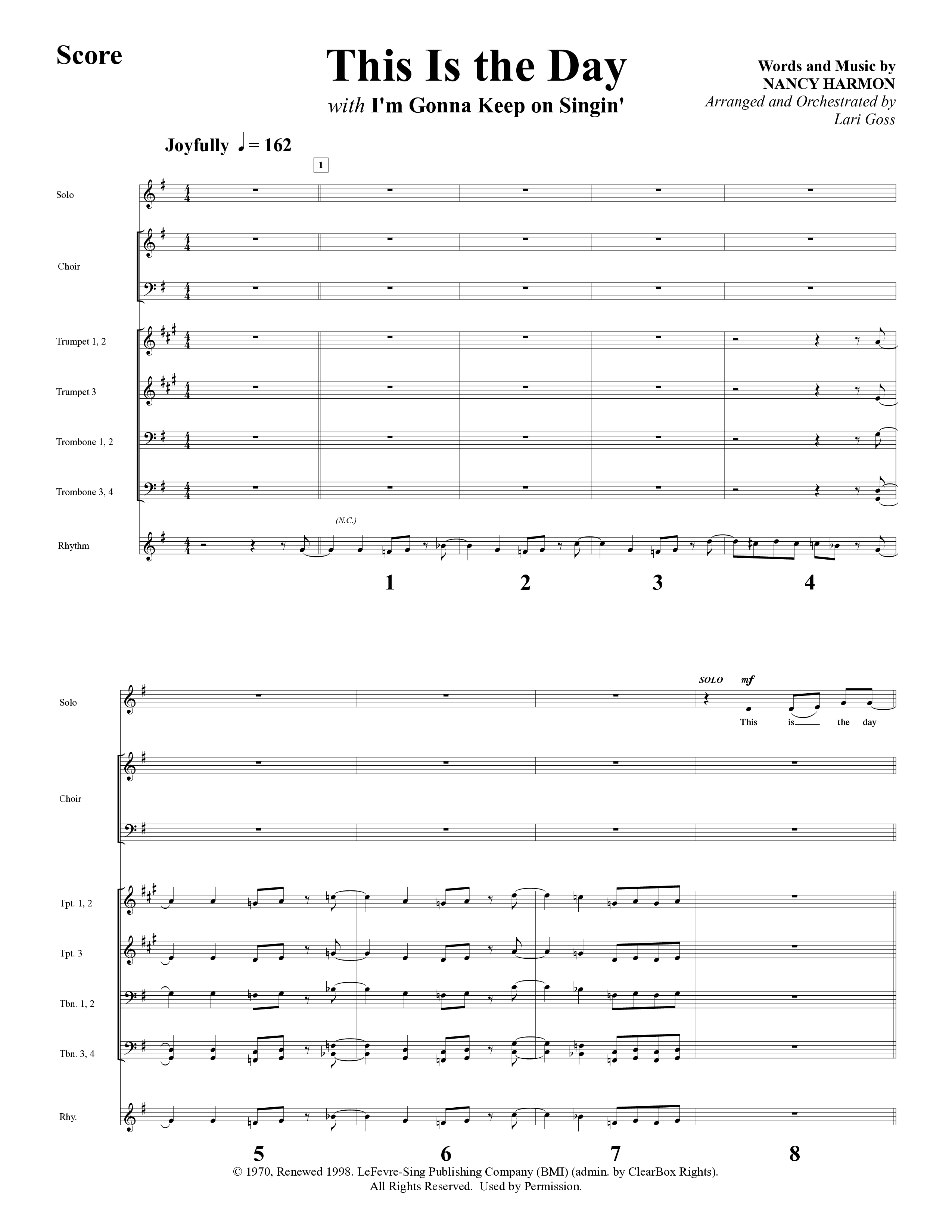 Everyday Sunday (10 Song Choral Collection) Song 5 (Orchestration) (Word Music Choral / Arr. Lari Goss)