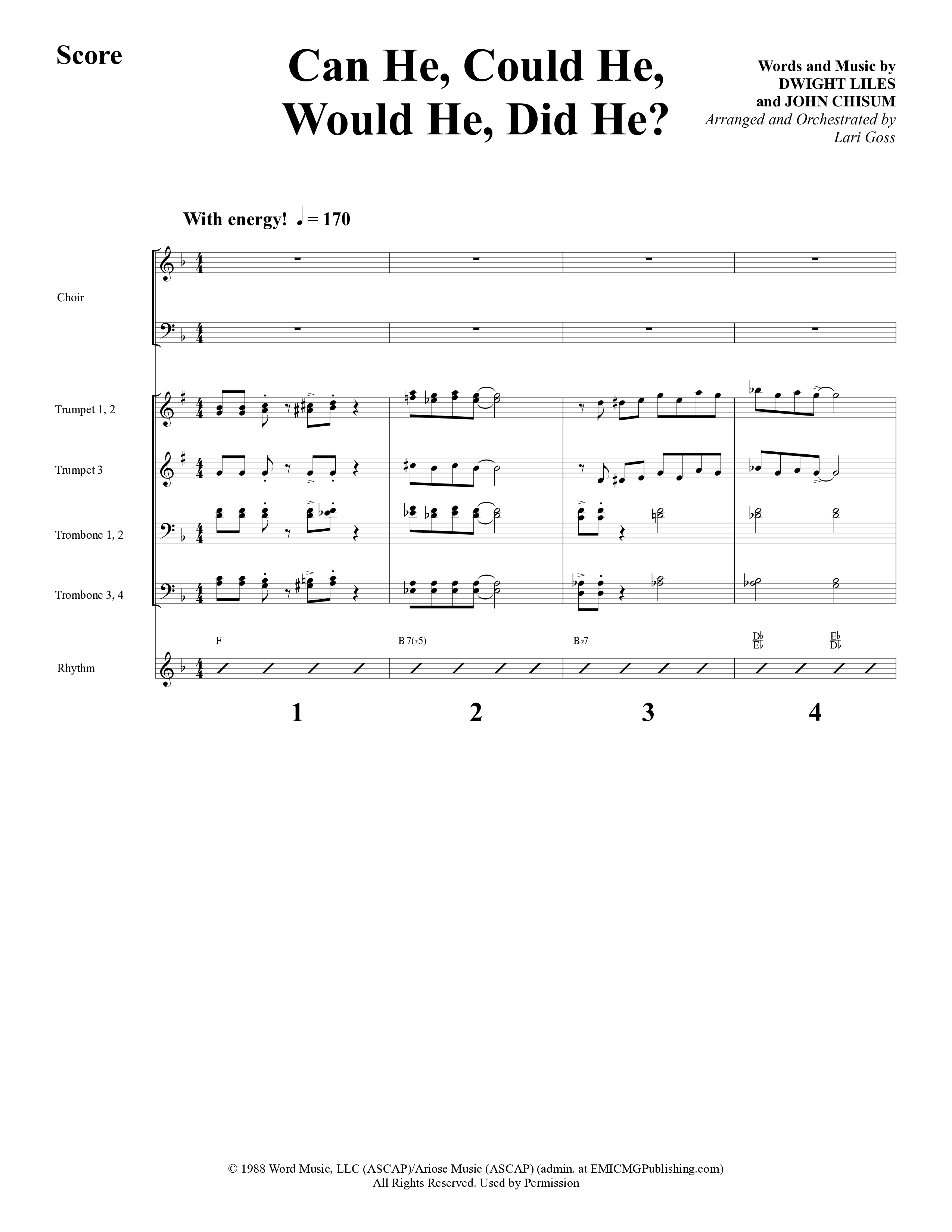 Everyday Sunday (10 Song Choral Collection) Song 7 (Orchestration) (Word Music Choral / Arr. Lari Goss)