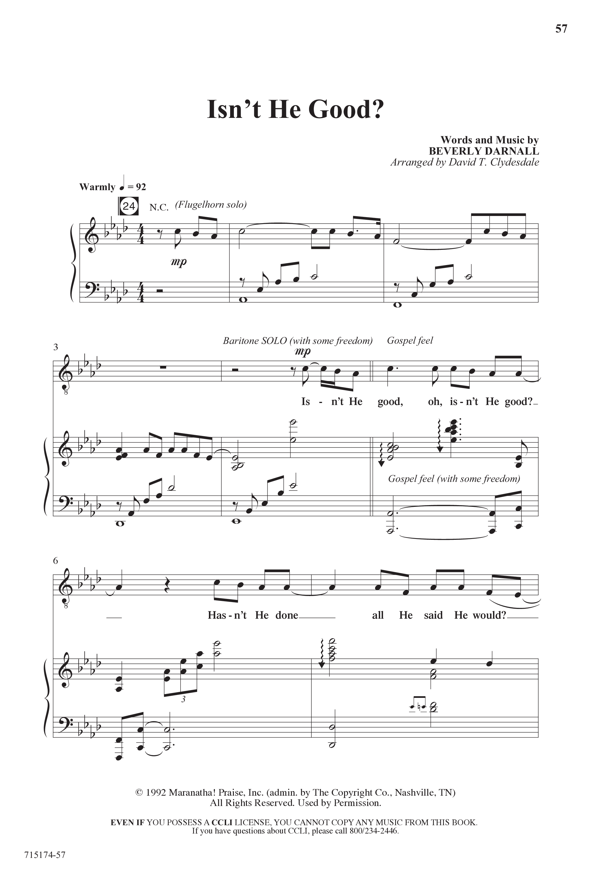 Evidence Of Grace (11 Song Choral Collection) Song 4 (Piano SATB) (Word Music Choral)