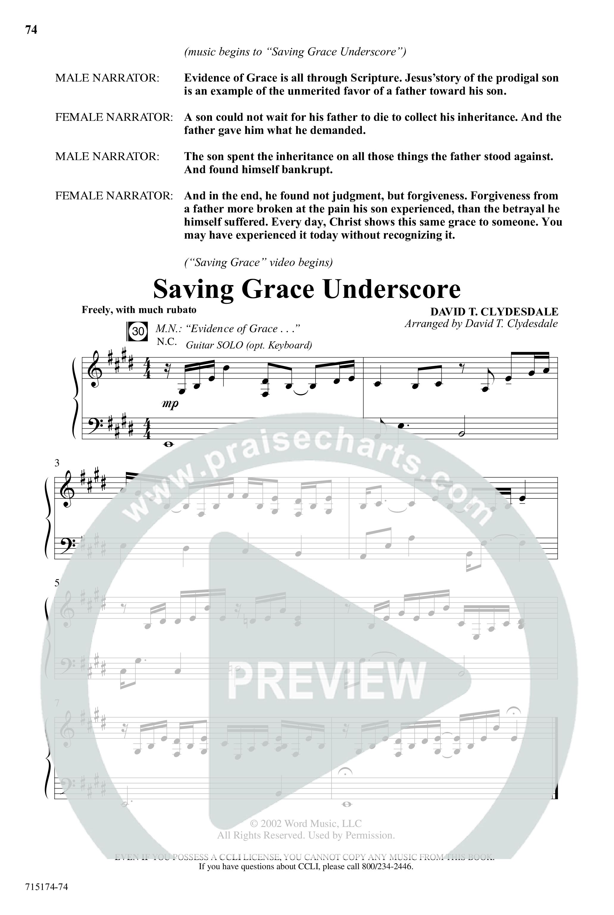 Evidence Of Grace (11 Song Choral Collection) Song 5 (Piano SATB) (Word Music Choral)