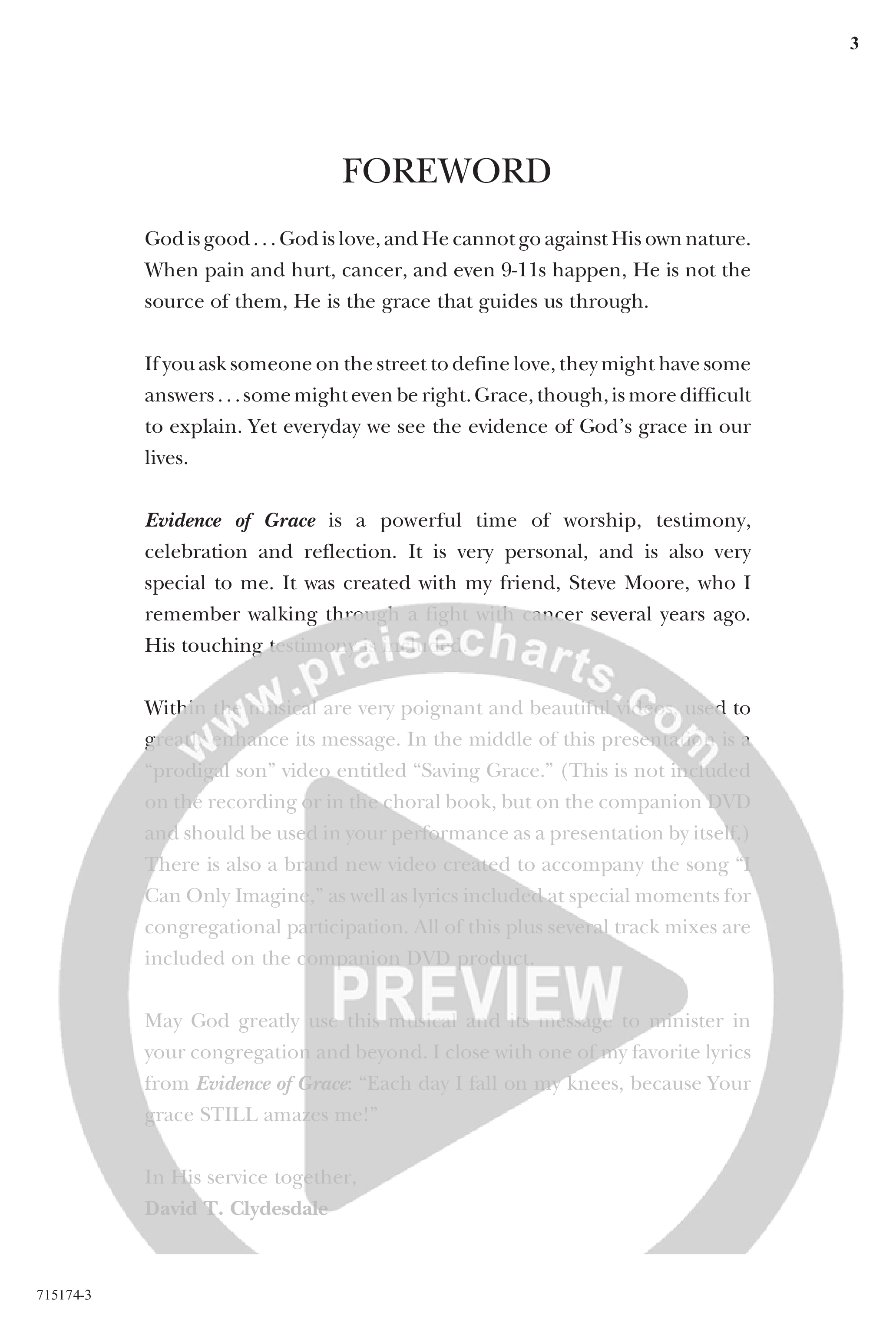 Evidence Of Grace (11 Song Choral Collection) Choral Book (Word Music Choral)