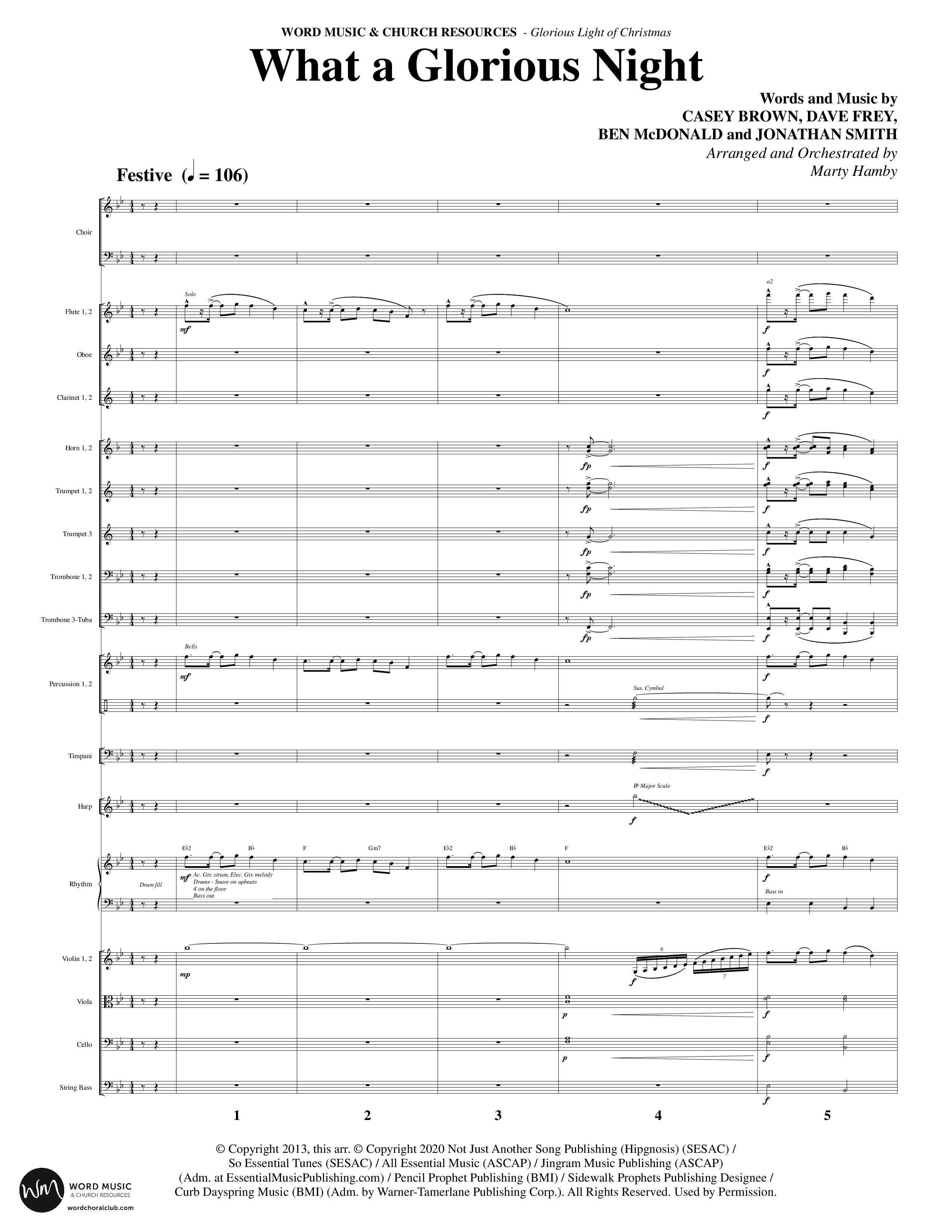 Glorious Light Of Christmas (9 Song Choral Collection) Song 1 (Orchestration) (Word Music Choral / Arr. Marty Hamby)
