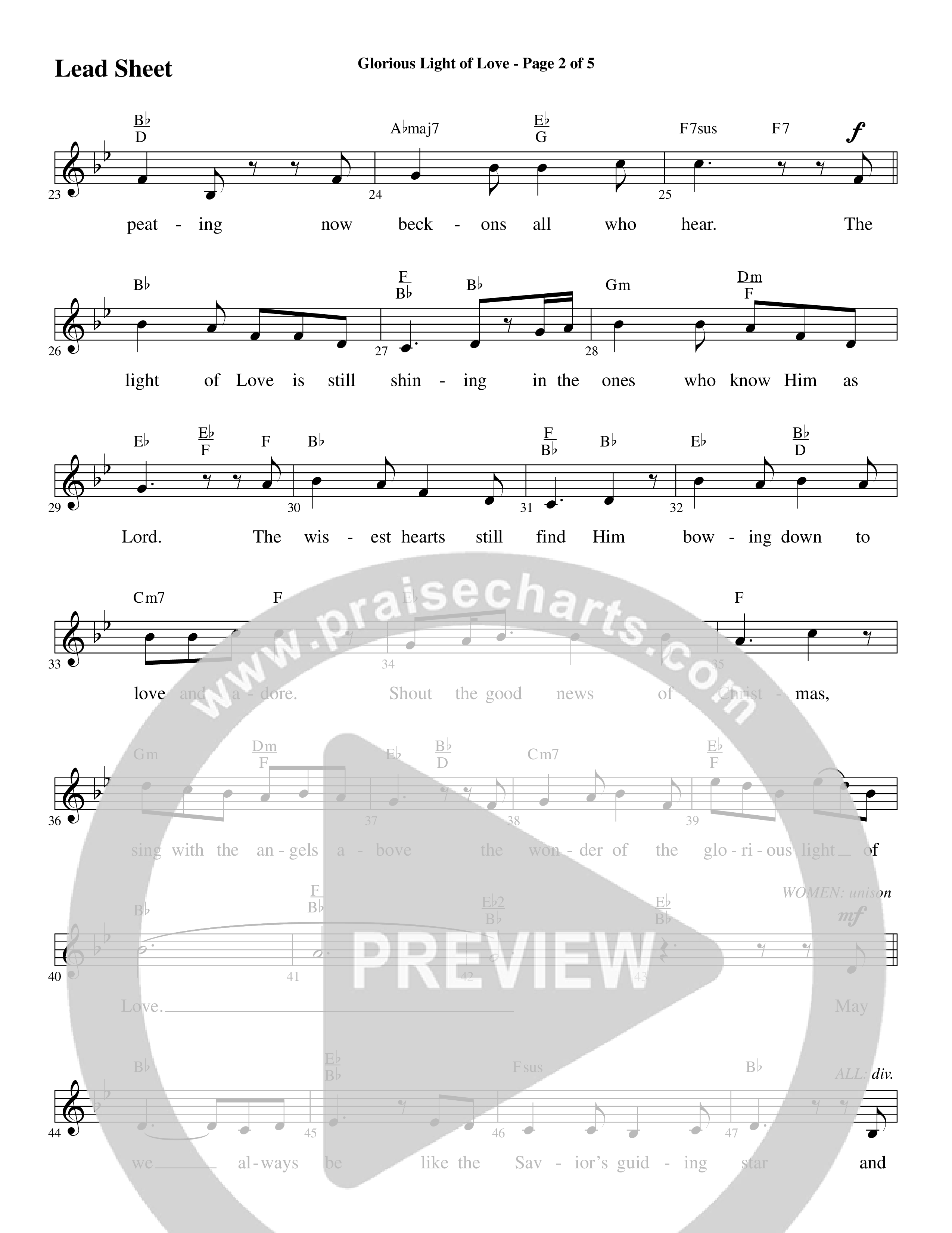 Glorious Light Of Christmas (9 Song Choral Collection) Song 2 (Lead & Chords) (Word Music Choral / Arr. Marty Hamby)